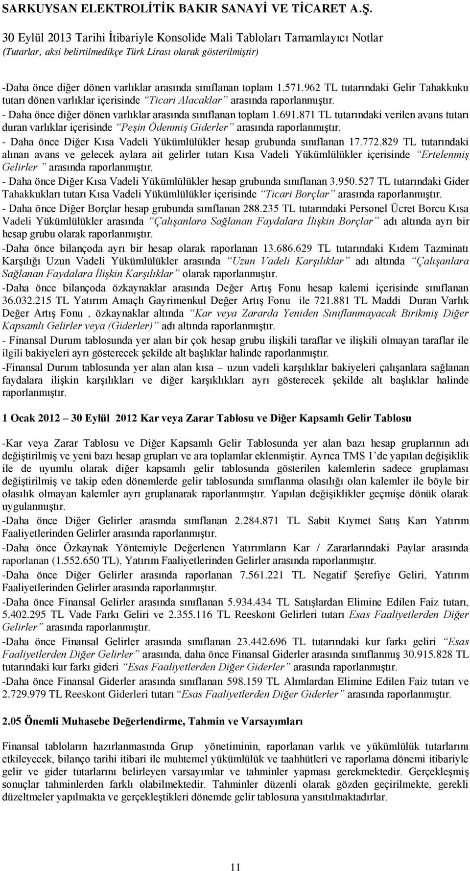 - Daha önce Diğer Kısa Vadeli Yükümlülükler hesap grubunda sınıflanan 17.772.