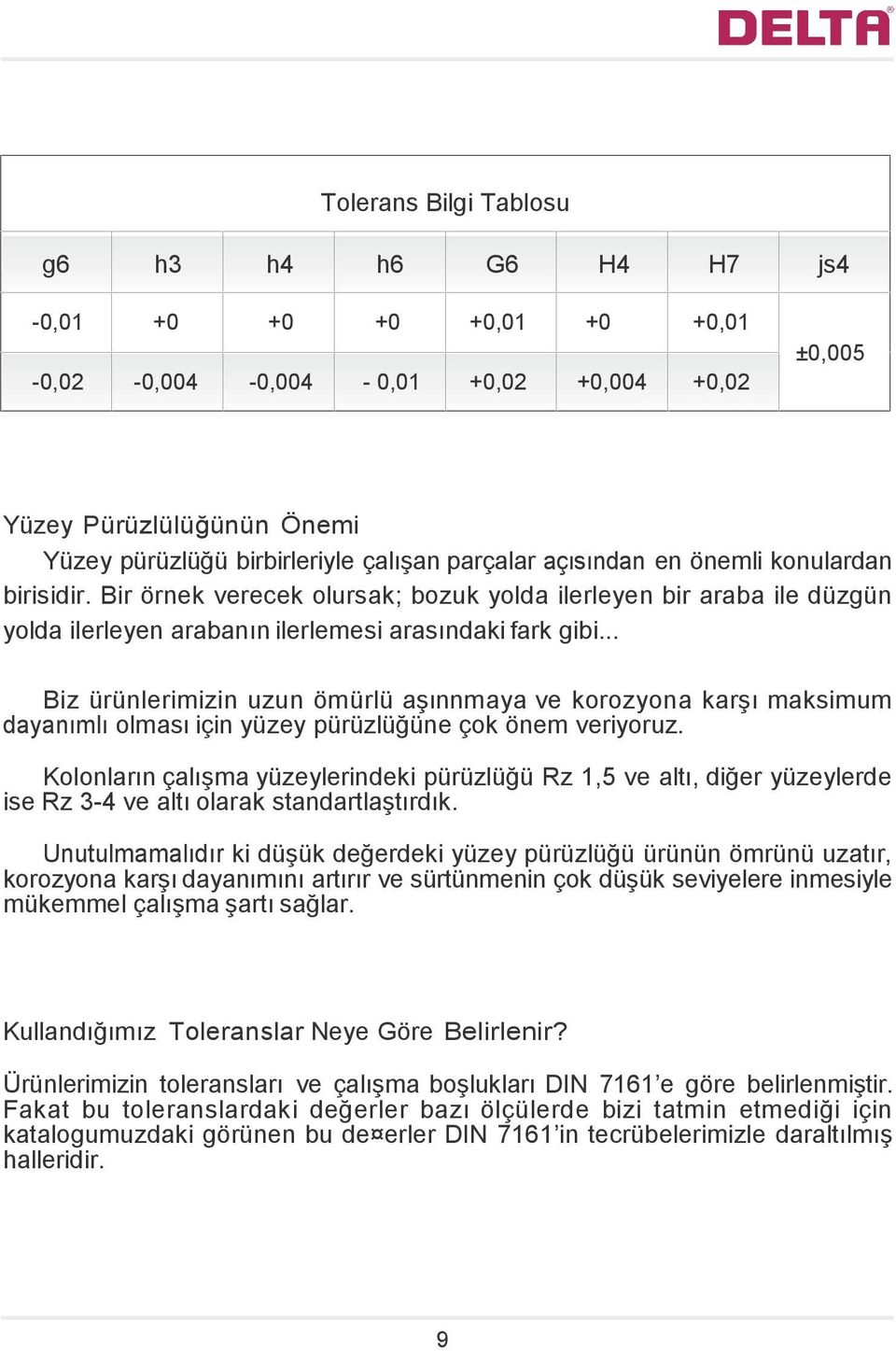 .. Biz ürünlerimizin uzun ömürlü aşınnmaya ve korozyona karşı maksimum dayanımlı olması için yüzey pürüzlüğüne çok önem veriyoruz.