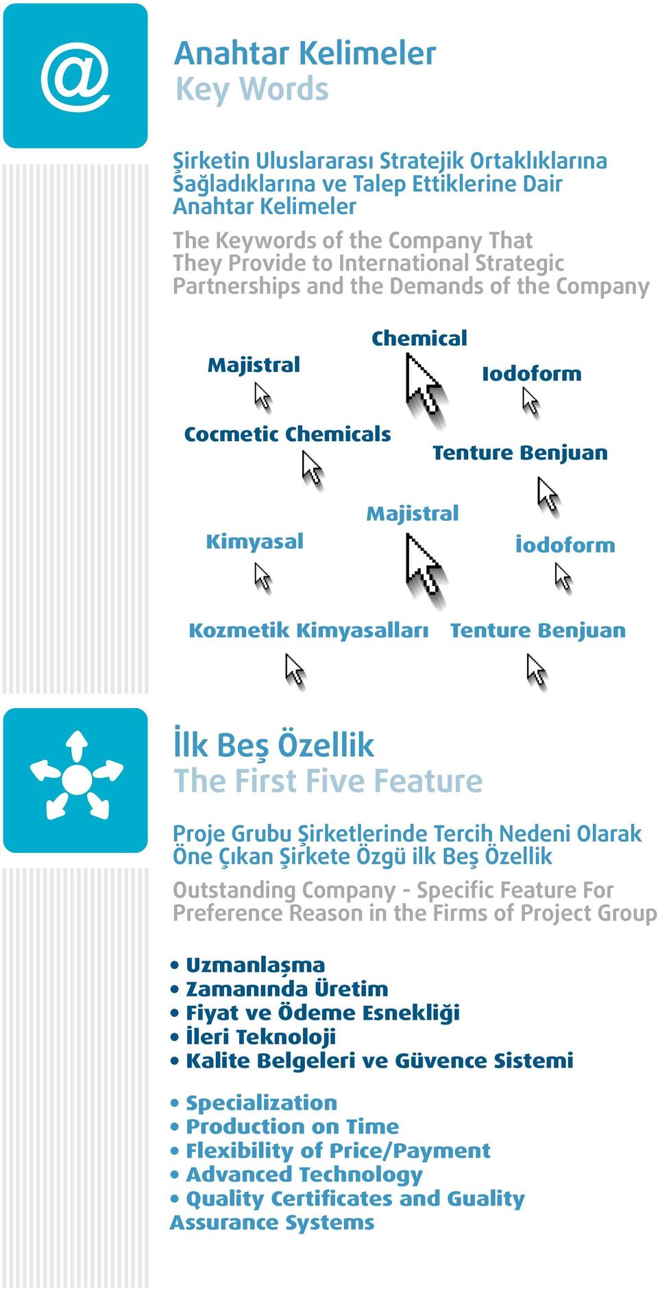 The First Five Feature Proje Grubu irketlerinde Tercih Nedeni Olarak Öne Ç kan irkete Özgü lk Be Özellik Outstanding Company - Specific Feature For Preference Reason in the Firms of Project Group