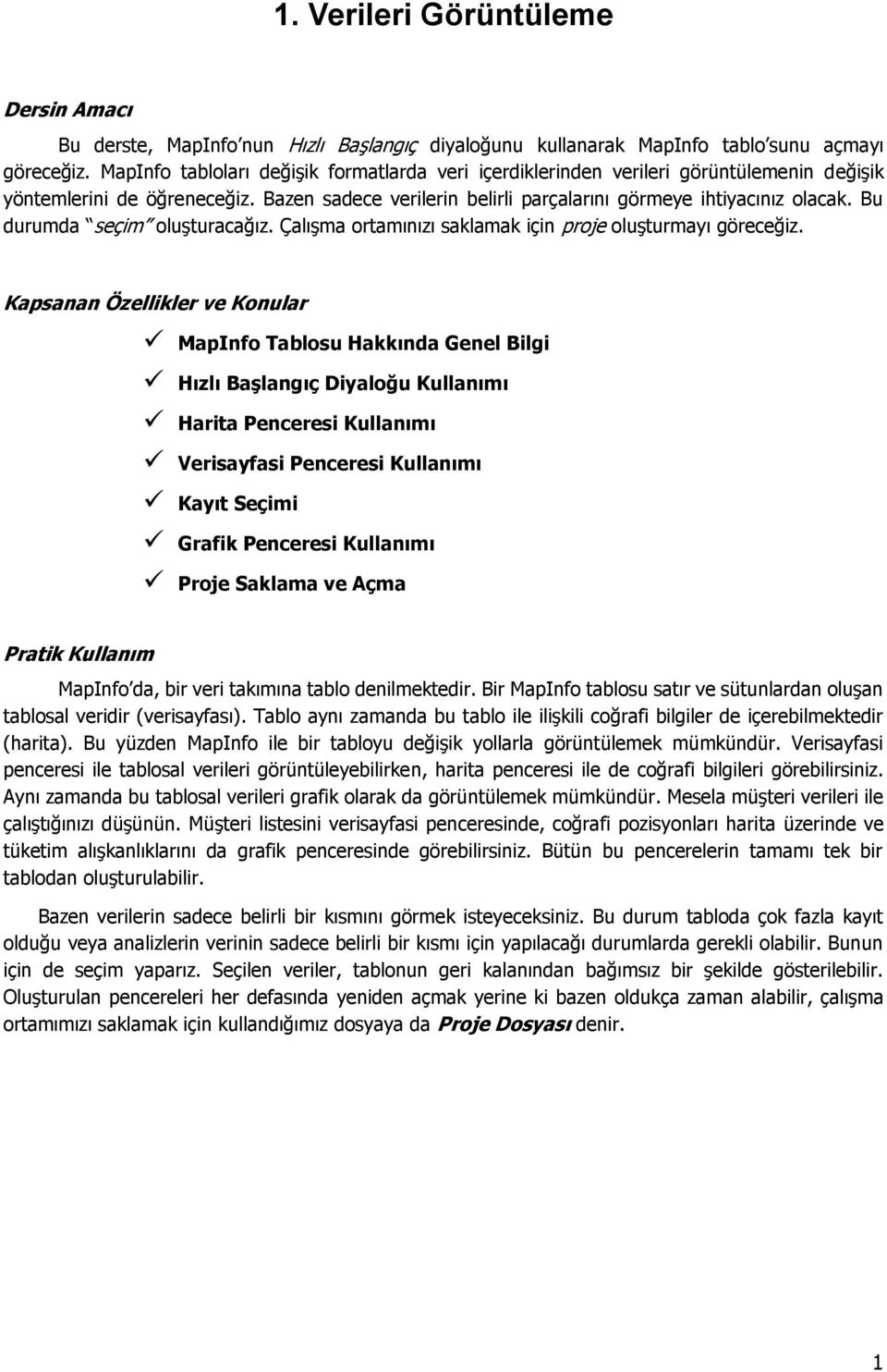 Bu durumda seçim oluşturacağız. Çalışma ortamınızı saklamak için proje oluşturmayı göreceğiz.