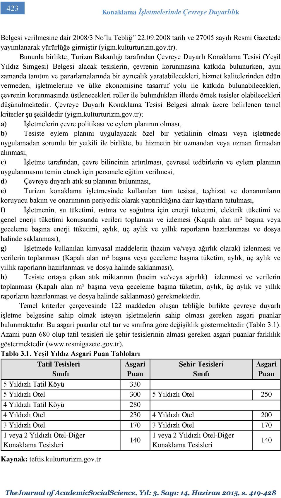 pazarlamalarında bir ayrıcalık yaratabilecekleri, hizmet kalitelerinden ödün vermeden, işletmelerine ve ülke ekonomisine tasarruf yolu ile katkıda bulunabilecekleri, çevrenin korunmasında