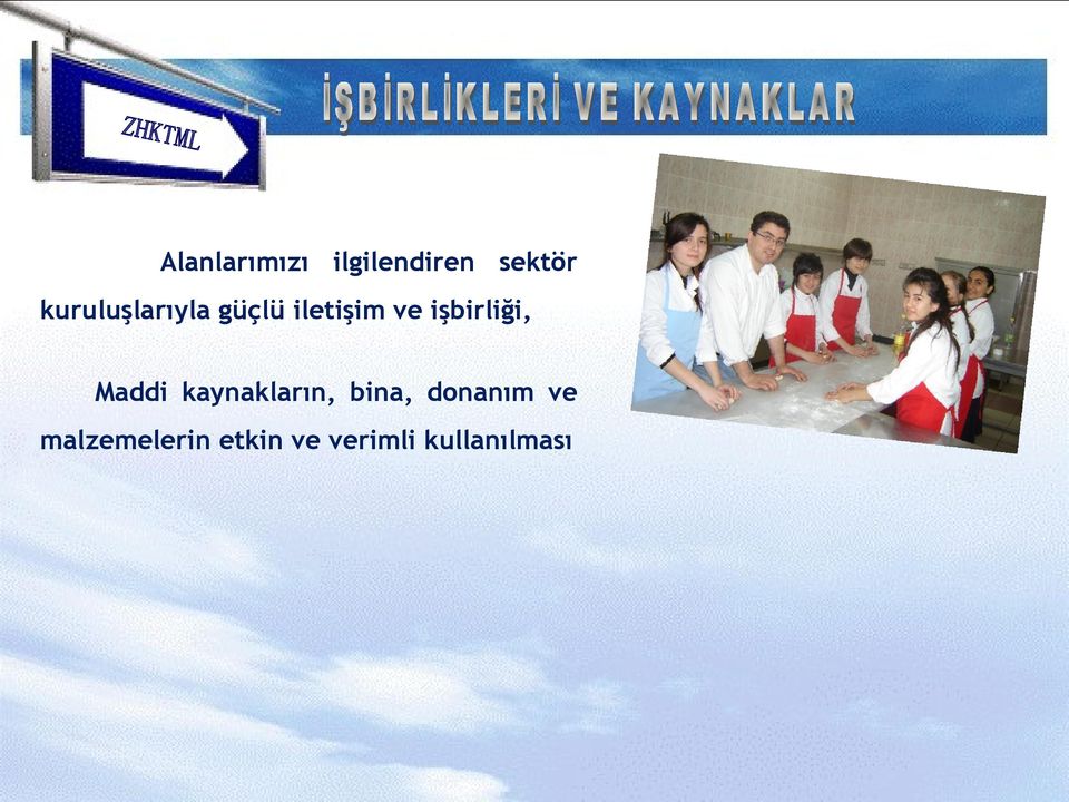 işbirliği, Maddi kaynakların, bina,