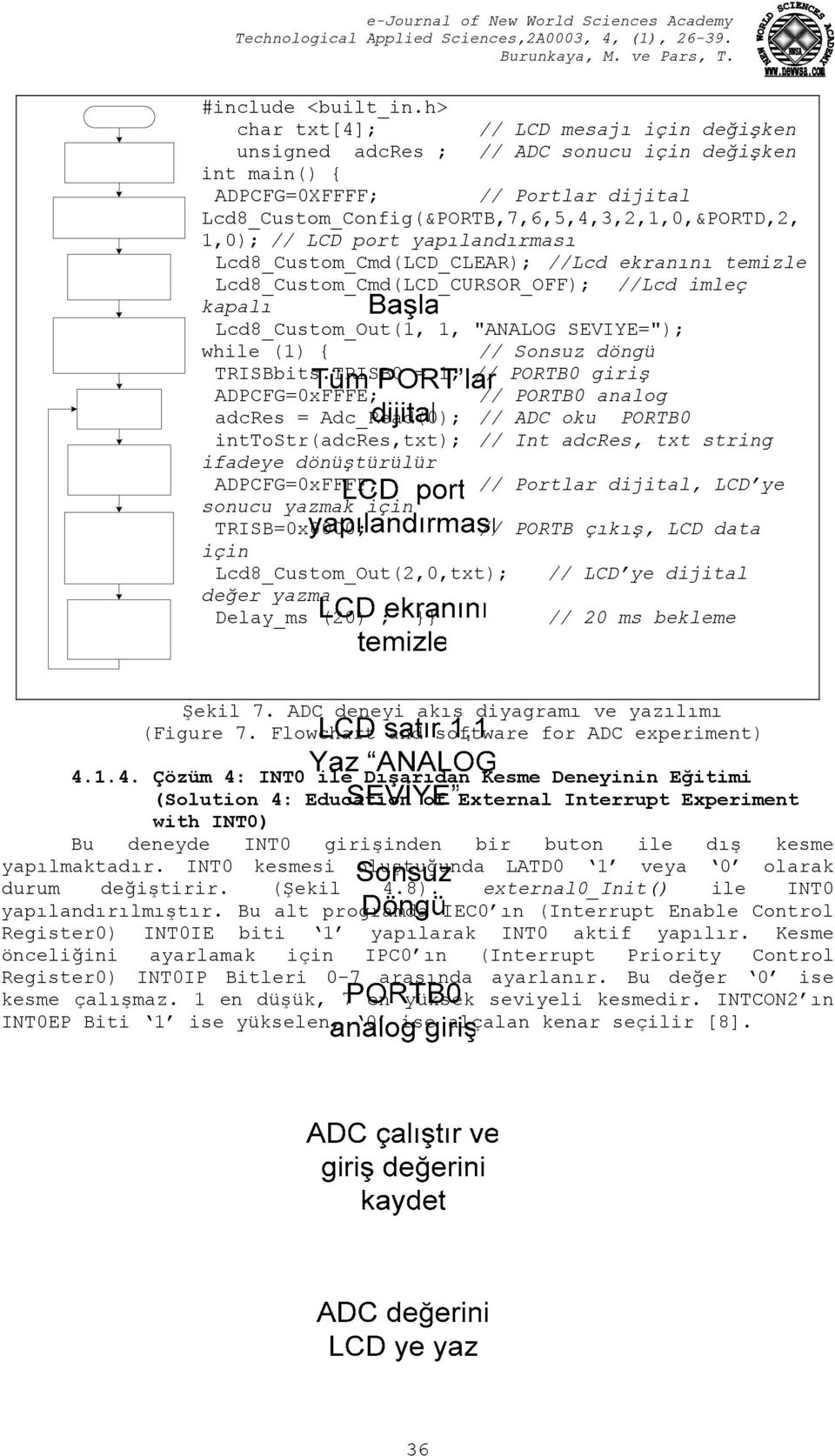 LCD port yapılandırması Lcd8_Custom_Cmd(LCD_CLEAR); //Lcd ekranını temizle Lcd8_Custom_Cmd(LCD_CURSOR_OFF); //Lcd imleç kapalı Lcd8_Custom_Out(1, 1, "ANALOG SEVIYE="); while (1) { // Sonsuz döngü