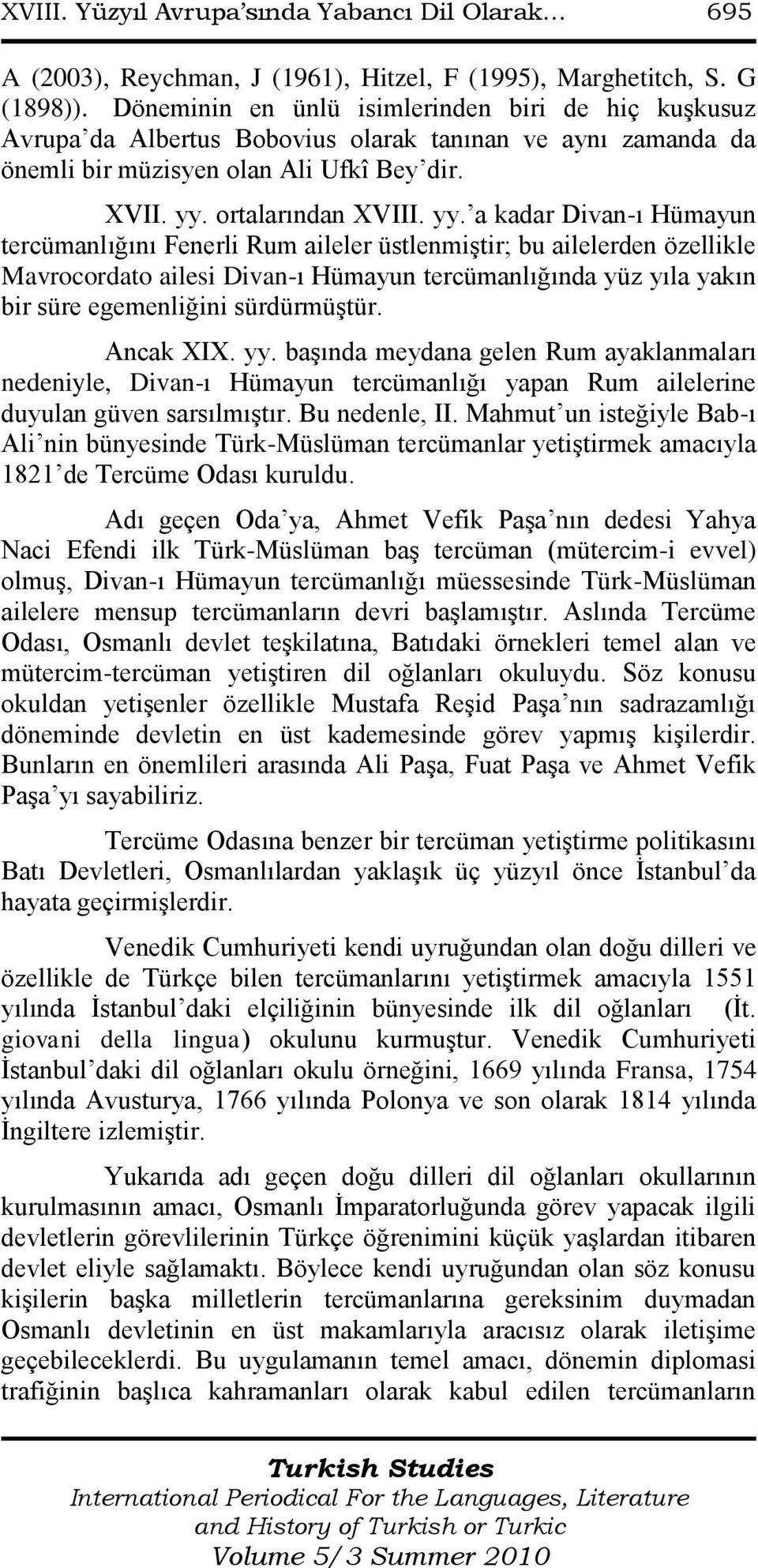 ortalarından XVIII. yy.