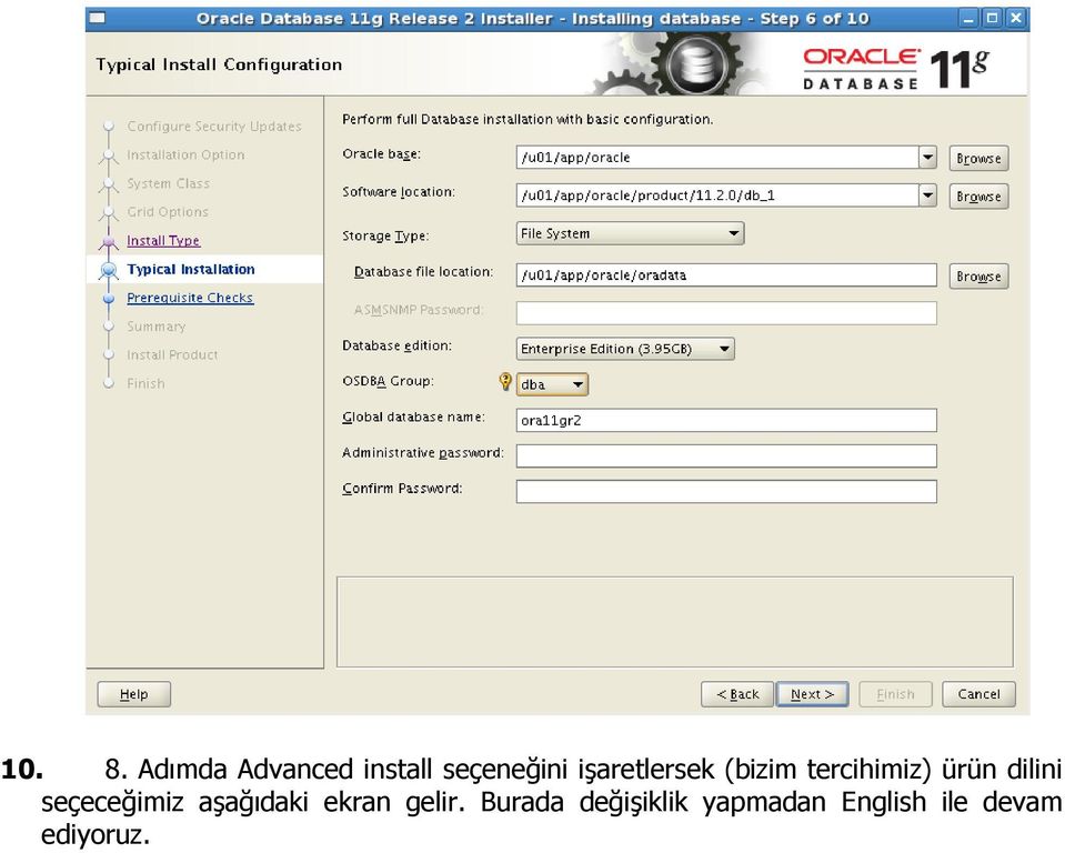 işaretlersek (bizim tercihimiz) ürün dilini