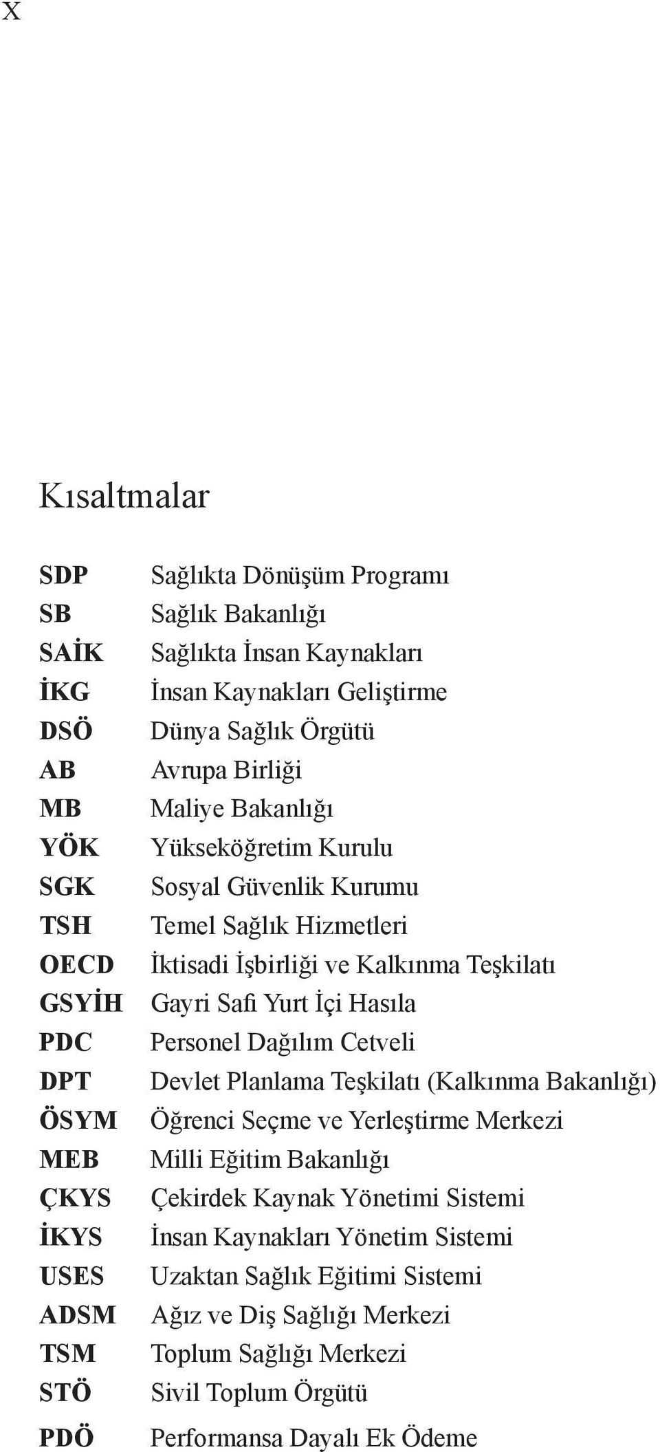 Teşkilatı Gayri Safi Yurt İçi Hasıla Personel Dağılım Cetveli Devlet Planlama Teşkilatı (Kalkınma Bakanlığı) Öğrenci Seçme ve Yerleştirme Merkezi Milli Eğitim Bakanlığı Çekirdek