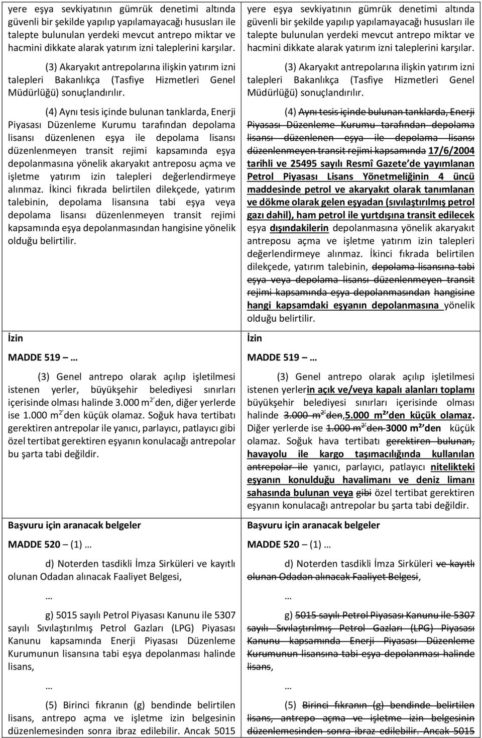 (4) Aynı tesis içinde bulunan tanklarda, Enerji Piyasası Düzenleme Kurumu tarafından depolama lisansı düzenlenen eşya ile depolama lisansı düzenlenmeyen transit rejimi kapsamında eşya depolanmasına