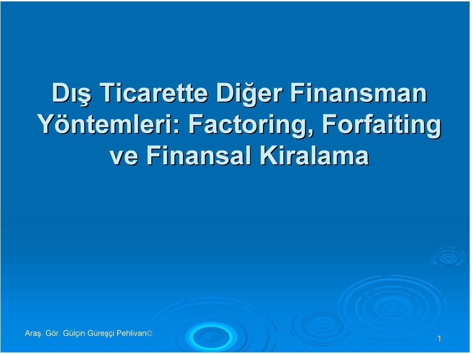 Factoring, Forfaiting