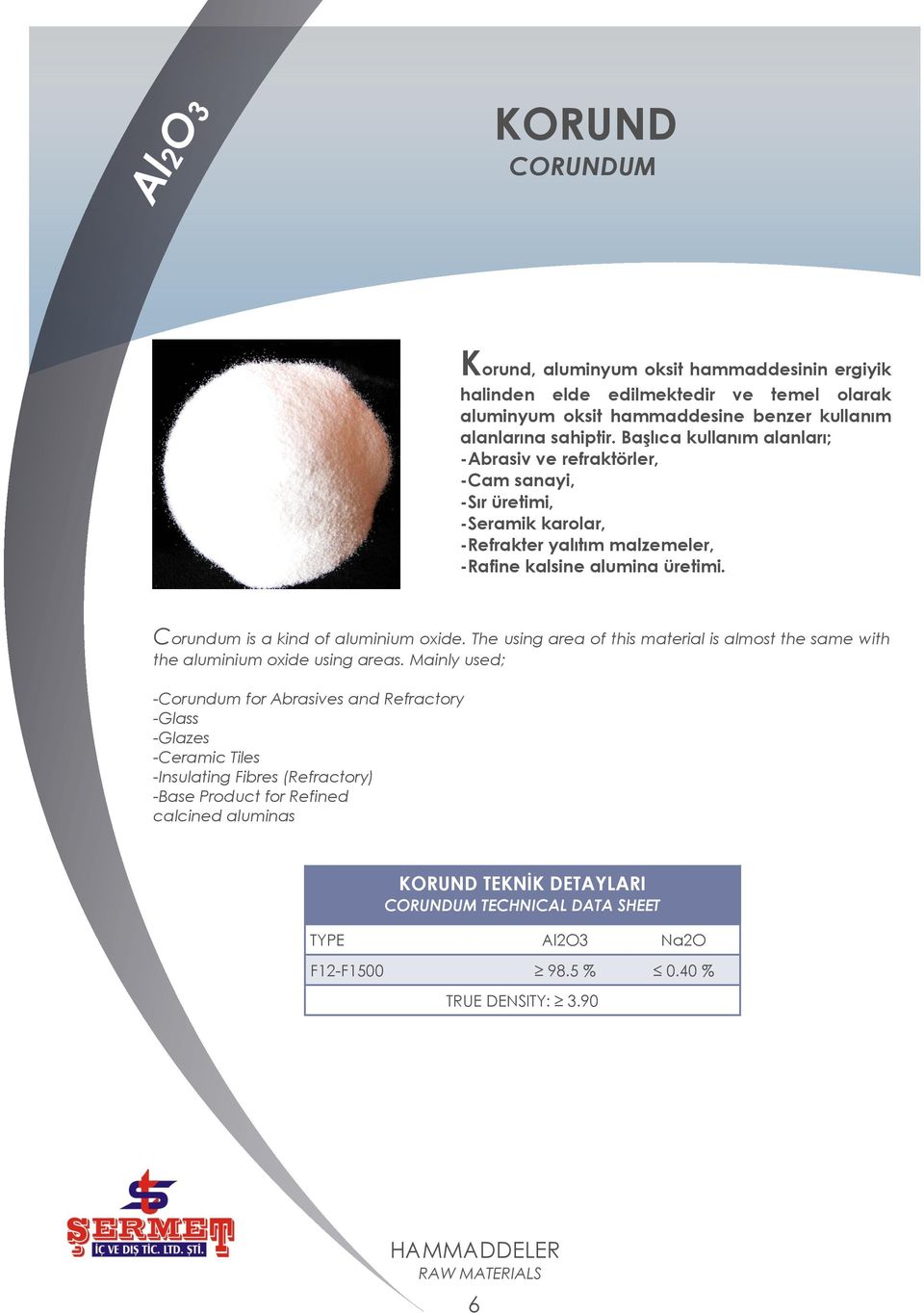 Corundum is a kind of aluminium oxide. The using area of this material is almost the same with the aluminium oxide using areas.