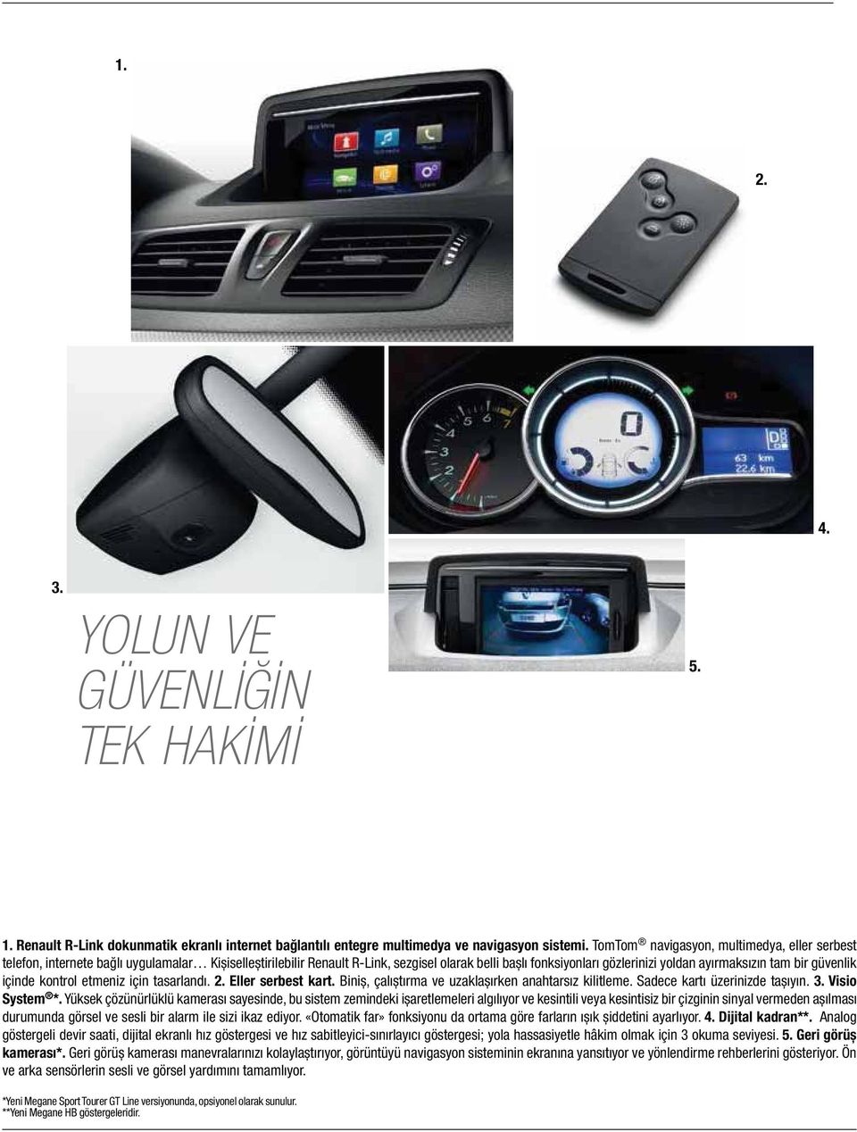 bir güvenlik içinde kontrol etmeniz için tasarlandı. 2. Eller serbest kart. Biniș, çalıștırma ve uzaklașırken anahtarsız kilitleme. Sadece kartı üzerinizde tașıyın. 3. Visio System *.