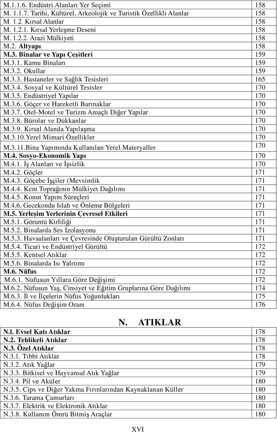 3.6. Göçer ve Hareketli Barınaklar 170 M.3.7. Otel-Motel ve Turizm Amaçlı Diğer Yapılar 170 M.3.8. Bürolar ve Dükkanlar 170 M.3.9. Kırsal Alanda Yapılaşma 170 M.3.10.Yerel Mimari Özellikler 170 M.3.11.