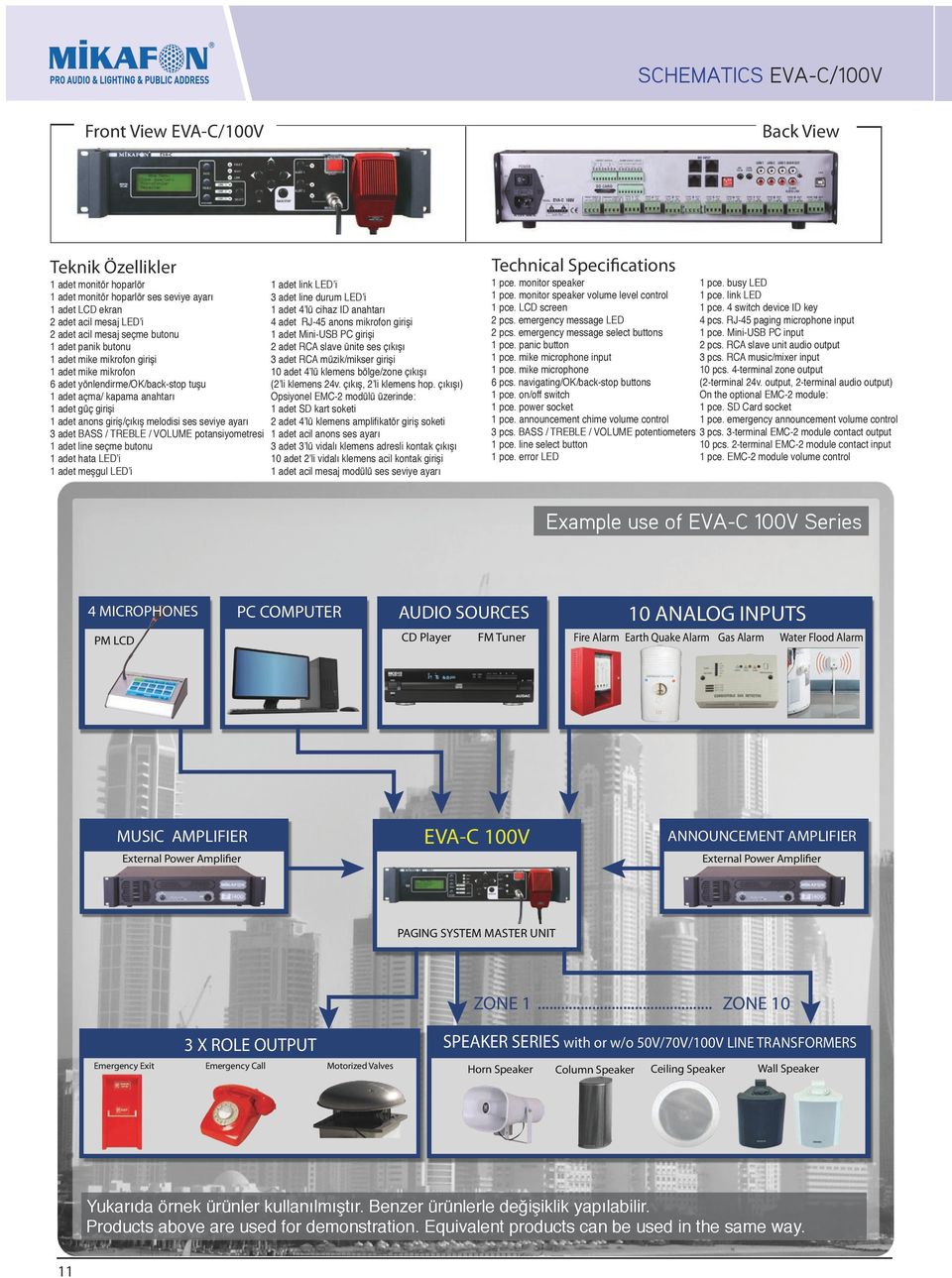 anons giriş/çıkış melodisi ses seviye ayarı 3 adet BASS / TREBLE / VOLUME potansiyometresi 1 adet line seçme butonu 1 adet hata LED i 1 adet meşgul LED i 1 adet link LED i 3 adet line durum LED i 1