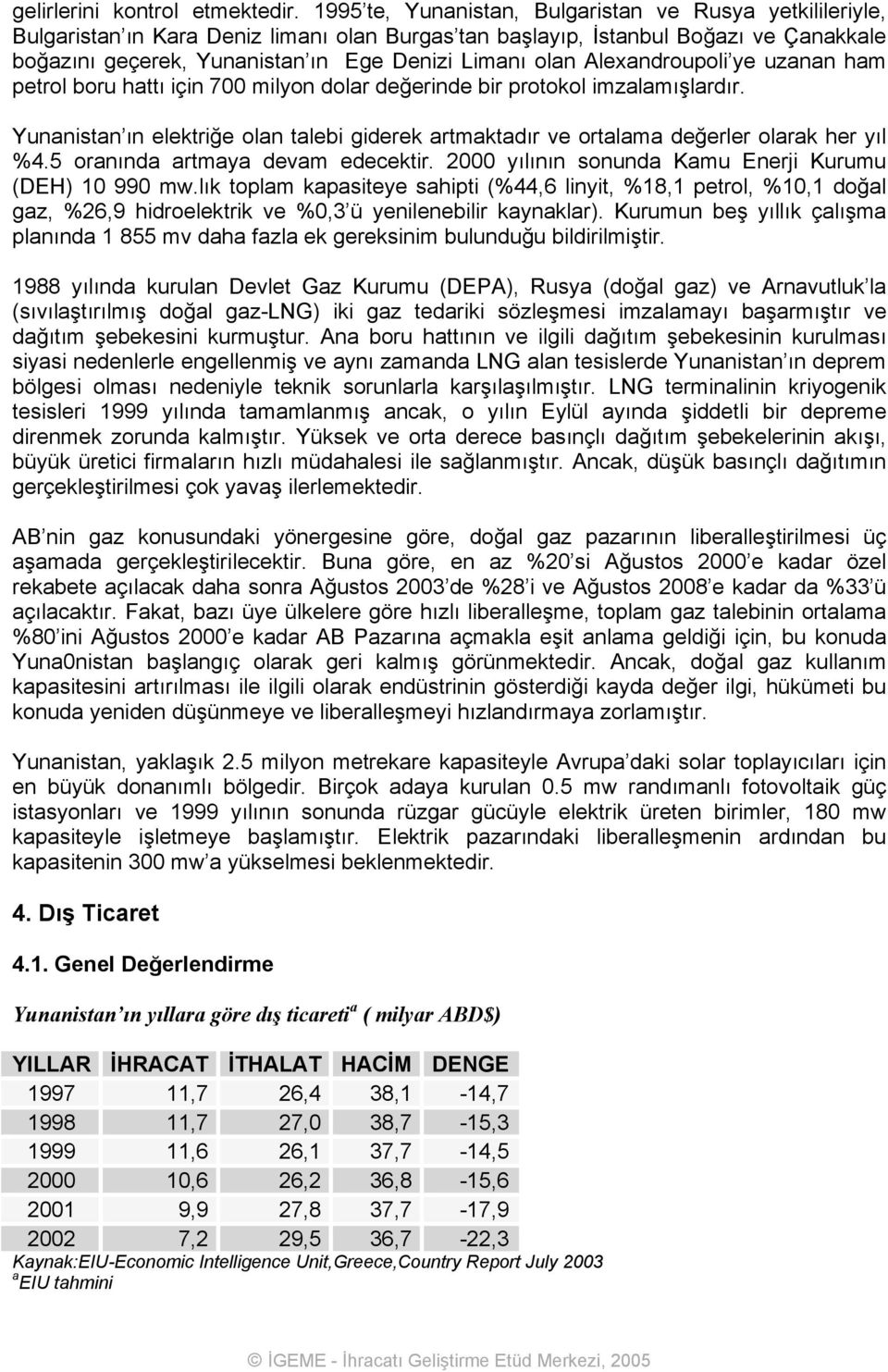 olan Alexandroupoli ye uzanan ham petrol boru hattı için 700 milyon dolar değerinde bir protokol imzalamışlardır.