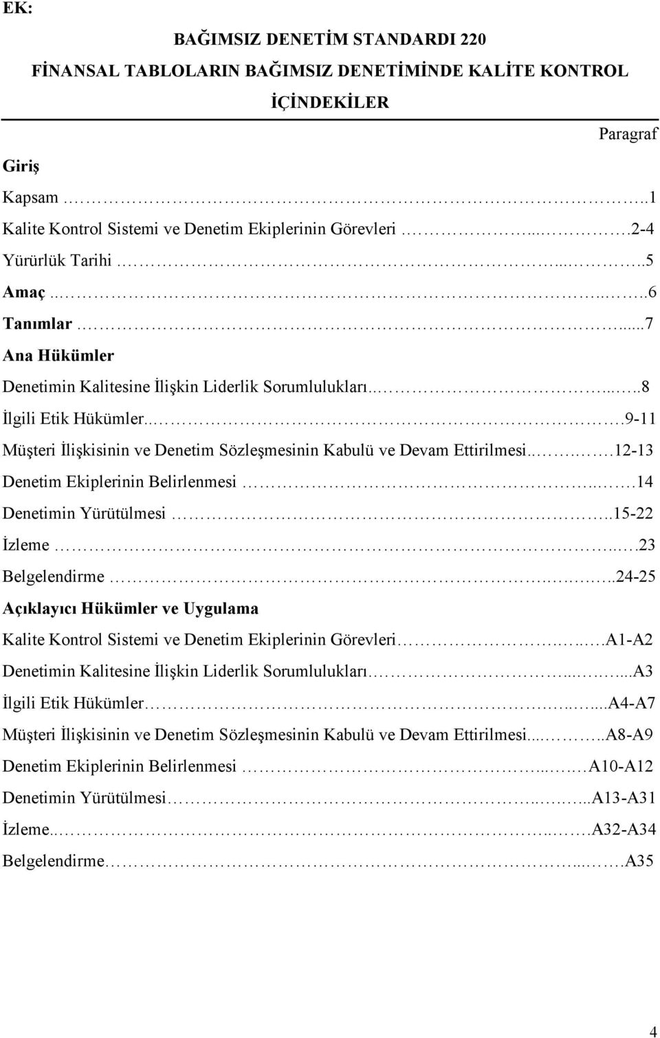 ..9-11 Müşteri İlişkisinin ve Denetim Sözleşmesinin Kabulü ve Devam Ettirilmesi....12-13 Denetim Ekiplerinin Belirlenmesi...14 Denetimin Yürütülmesi..15-22 İzleme...23 Belgelendirme.