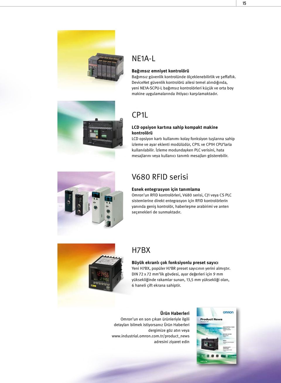 CP1L LCD opsiyon kartına sahip kompakt makine kontrolörü LCD opsiyon kartı kullanımı kolay fonksiyon tuşlarına sahip izleme ve ayar eklenti modülüdür, CP1L ve CP1H CPU larla kullanılabilir.