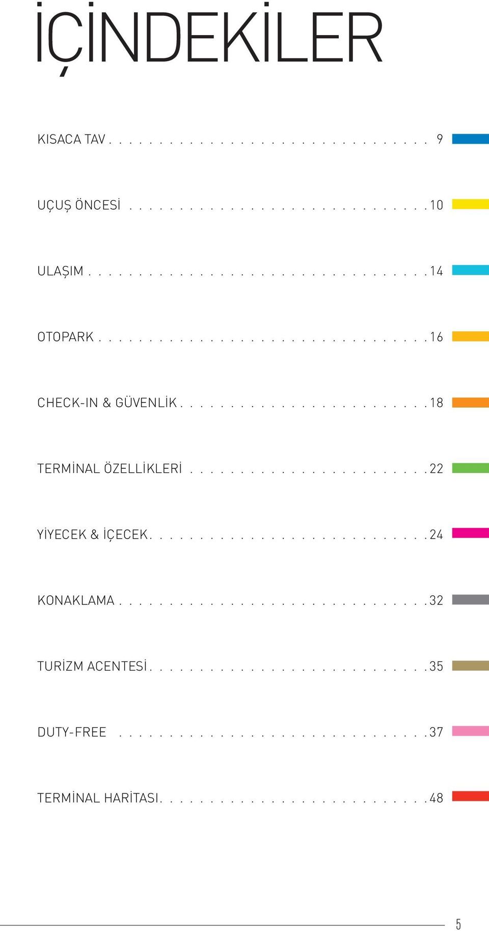 18 TERMİNAL ÖZELLİLERİ. 22 YİYECE & İÇECE.