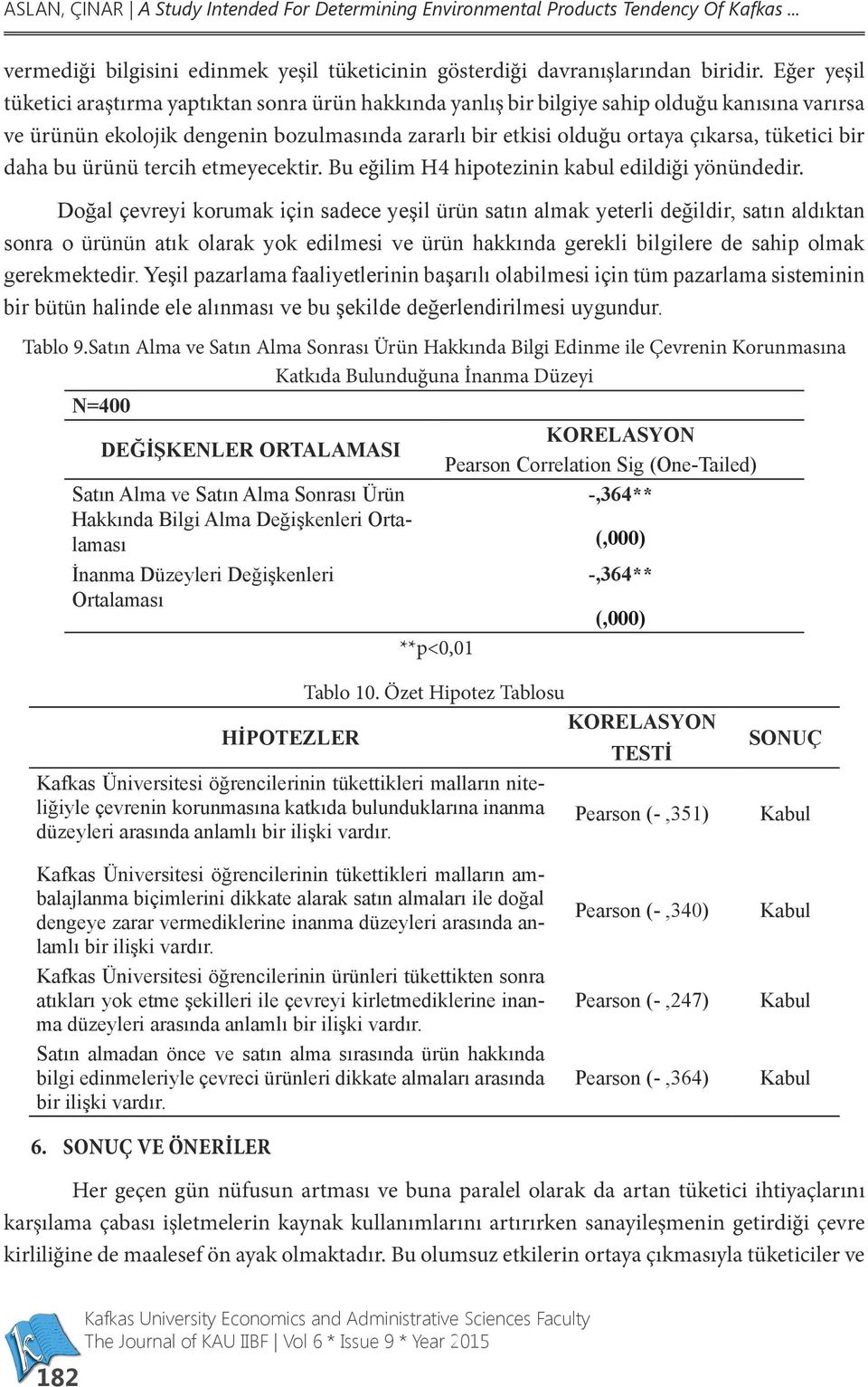 tüketici bir daha bu ürünü tercih etmeyecektir. Bu eğilim H4 hipotezinin kabul edildiği yönündedir.