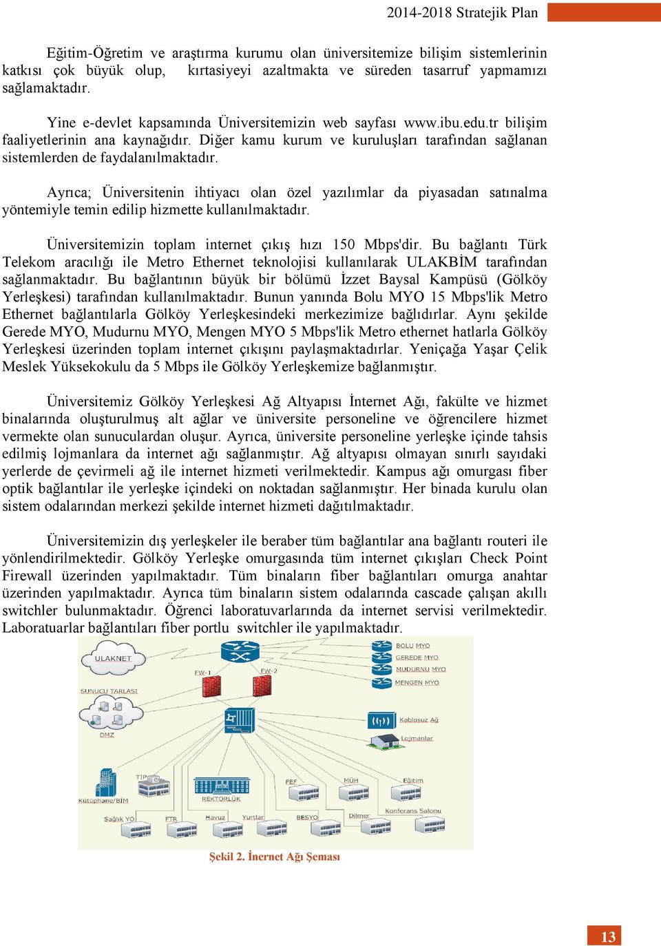 Ayrıca; Üniversitenin ihtiyacı olan özel yazılımlar da piyasadan satınalma yöntemiyle temin edilip hizmette kullanılmaktadır. Üniversitemizin toplam internet çıkış hızı 150 Mbps'dir.