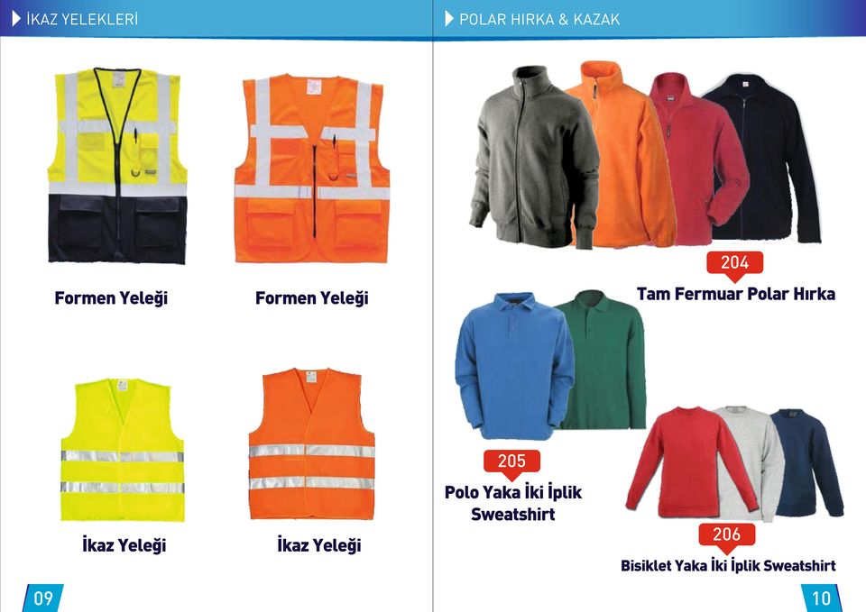 Polo Yaka İki İplik Sweatshirt İkaz Yeleği İkaz