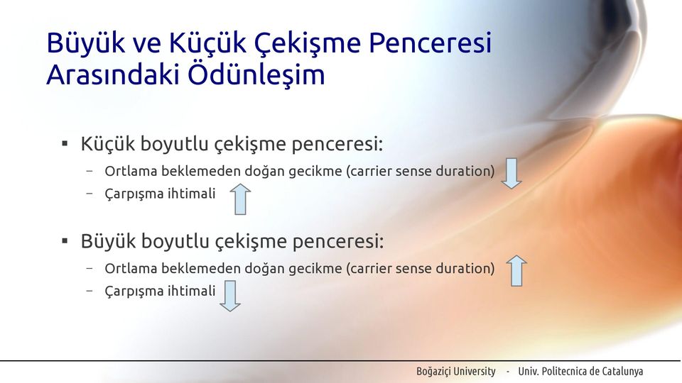 duration) Çarpışma ihtimali Büyük boyutlu  duration) Çarpışma