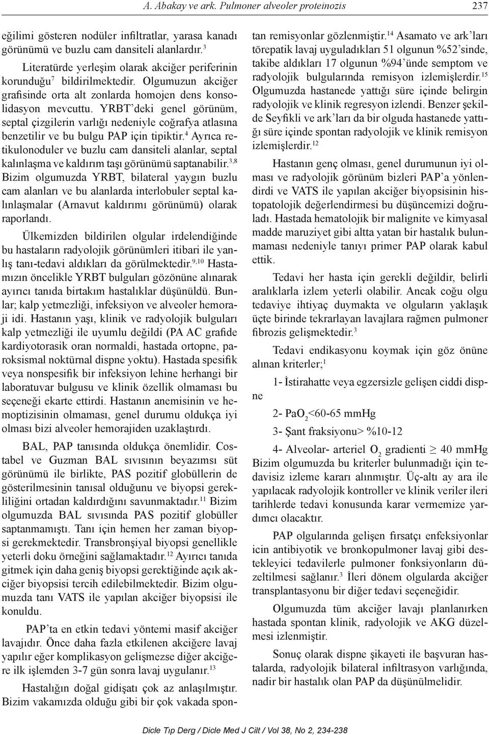 YRBT deki genel görünüm, septal çizgilerin varlığı nedeniyle coğrafya atlasına benzetilir ve bu bulgu PAP için tipiktir.