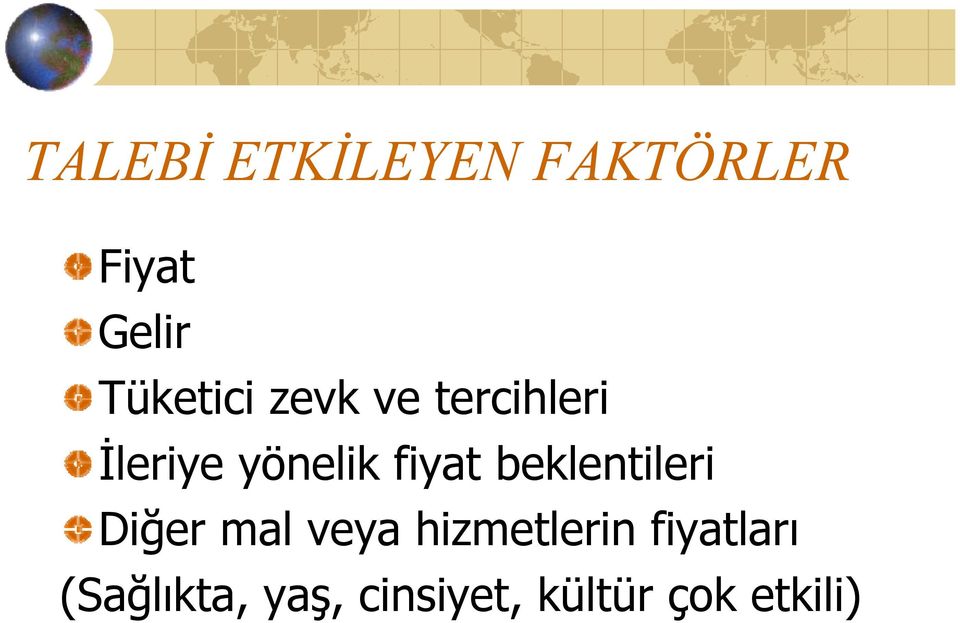 fiyat beklentileri Diğer mal veya hizmetlerin