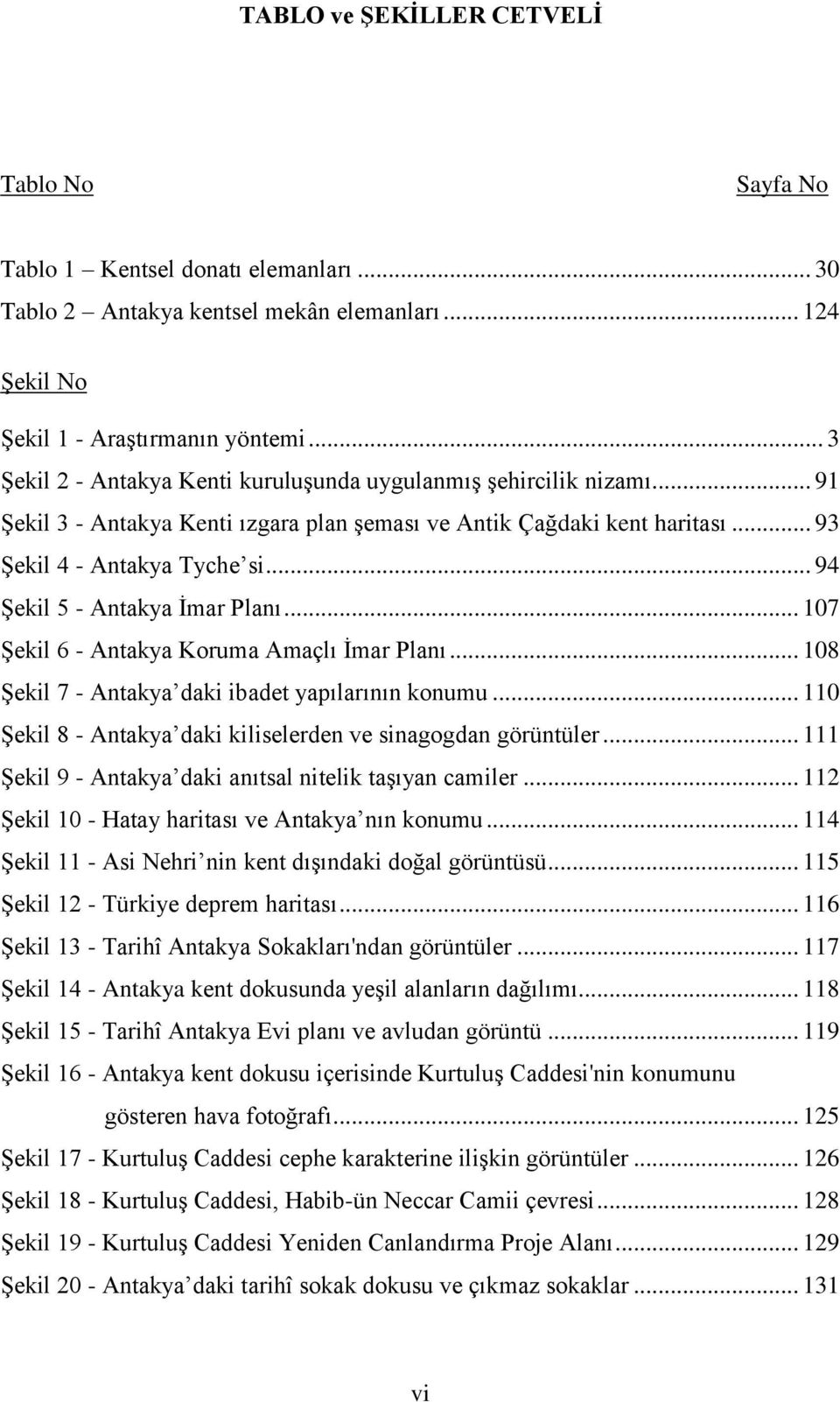 .. 94 Şekil 5 - Antakya İmar Planı... 107 Şekil 6 - Antakya Koruma Amaçlı İmar Planı... 108 Şekil 7 - Antakya daki ibadet yapılarının konumu.