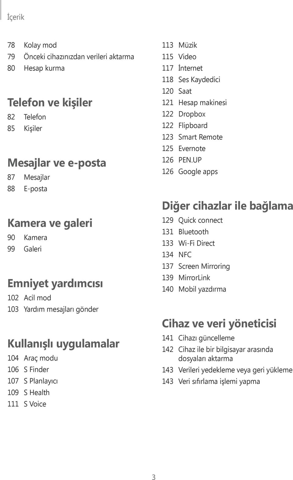 Kaydedici 120 Saat 121 Hesap makinesi 122 Dropbox 122 Flipboard 123 Smart Remote 125 Evernote 126 PEN.