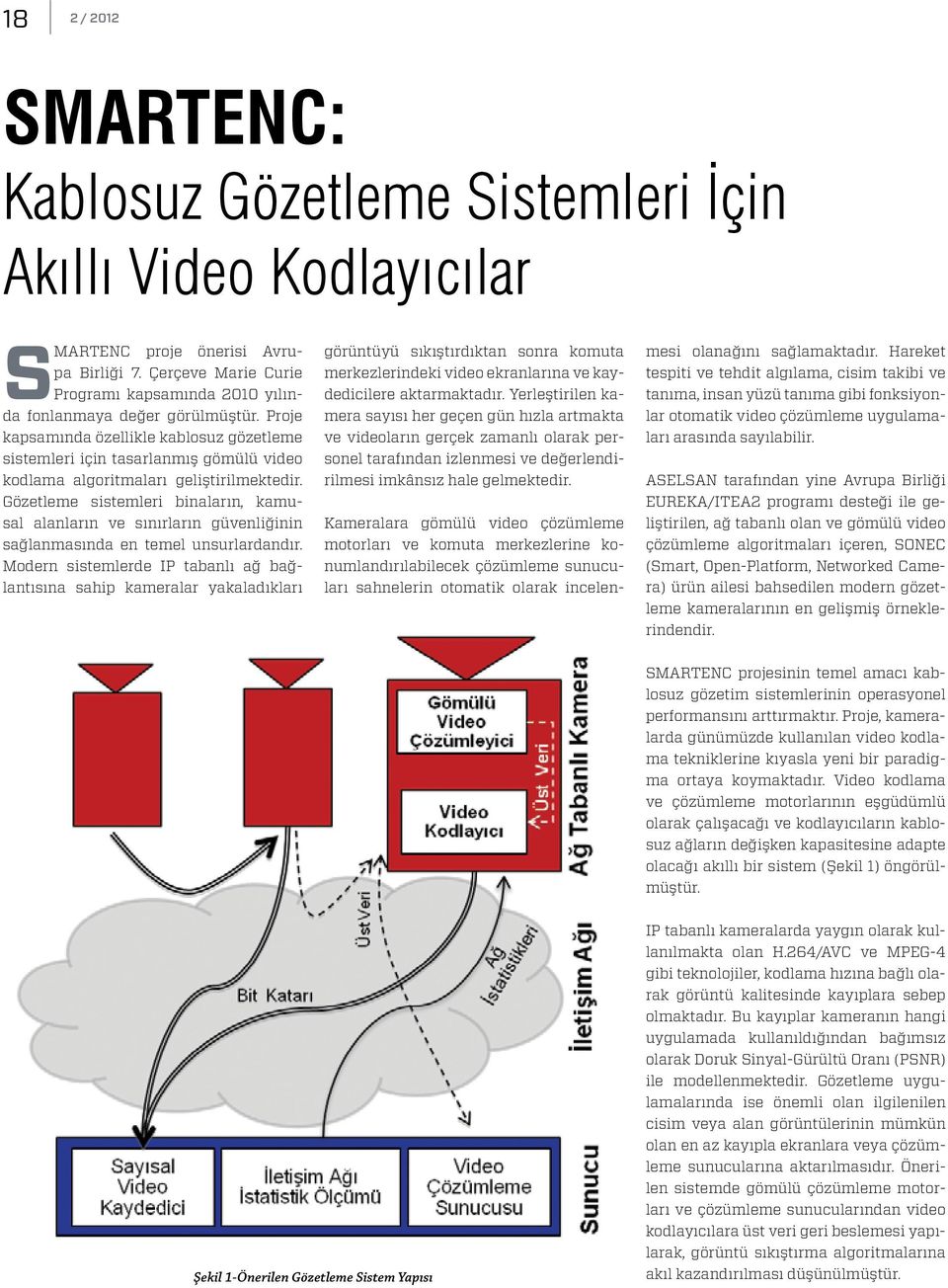 Proje kapsamında özellikle kablosuz gözetleme sistemleri için tasarlanmış gömülü video kodlama algoritmaları geliştirilmektedir.