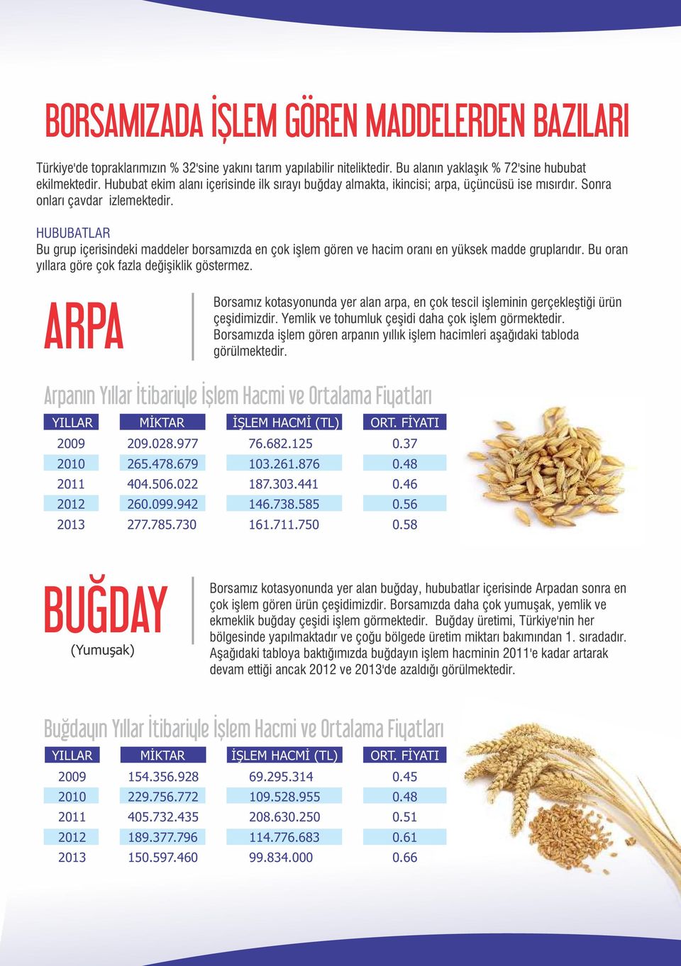 HUBUBATLAR Bu grup içerisindeki maddeler borsamızda en çok işlem gören ve hacim oranı en yüksek madde gruplarıdır. Bu oran yıllara göre çok fazla değişiklik göstermez.