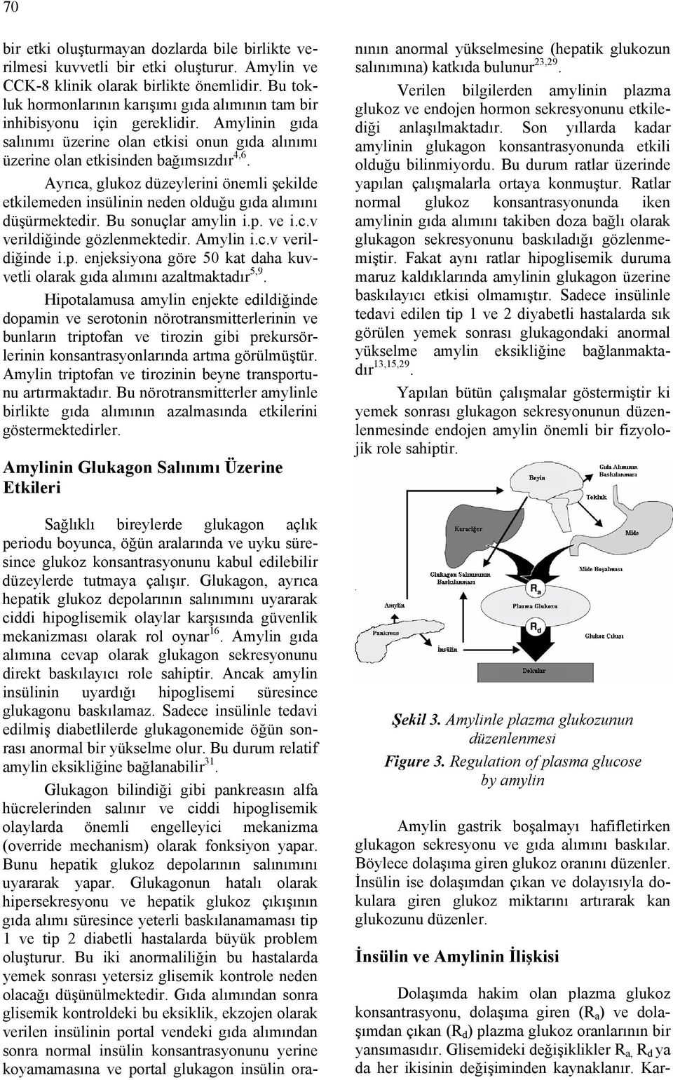 Ayrıca, glukoz düzeylerini önemli şekilde etkilemeden insülinin neden olduğu gıda alımını düşürmektedir. Bu sonuçlar amylin i.p.