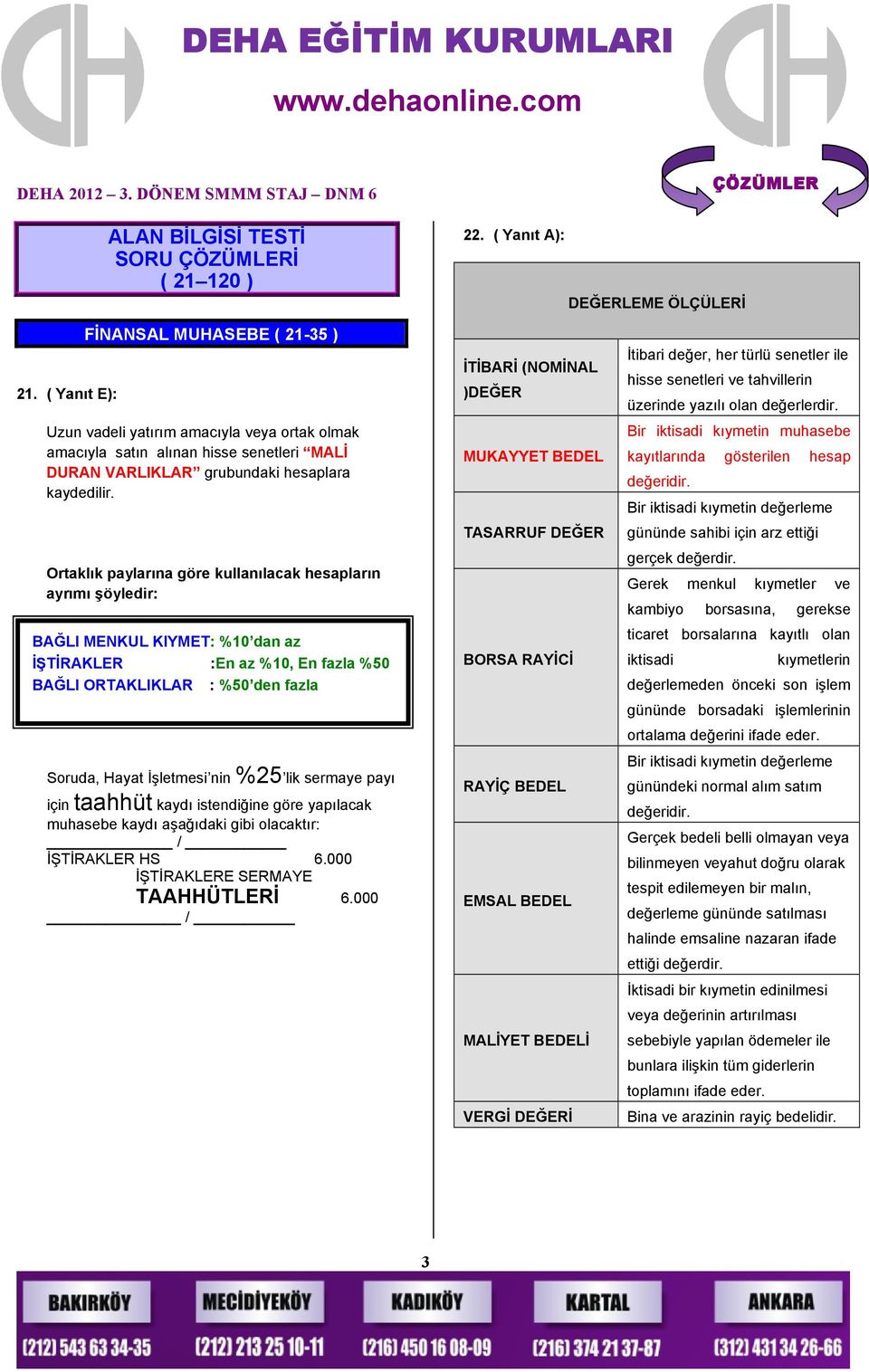 Bir iktisadi kıymetin muhasebe Uzun vadeli yatırım amacıyla veya ortak olmak amacıyla satın alınan hisse senetleri MALİ DURAN VARLIKLAR grubundaki hesaplara kaydedilir.