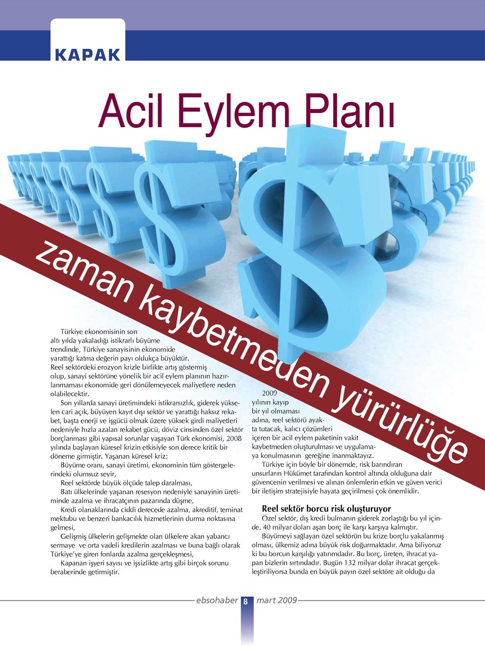 Son yıllarda sanayi üretimindeki istikrarsızlık, giderek yükselen cari açık, büyüyen kayıt dışı sektör ve yarattığı haksız rekabet, başta enerji ve işgücü olmak üzere yüksek girdi maliyetleri