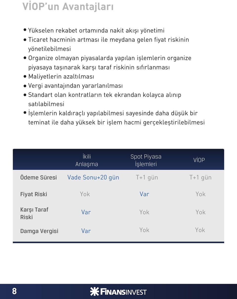 kontratların tek ekrandan kolayca alınıp satılabilmesi İşlemlerin kaldıraçlı yapılabilmesi sayesinde daha düşük bir teminat ile daha yüksek bir işlem hacmi