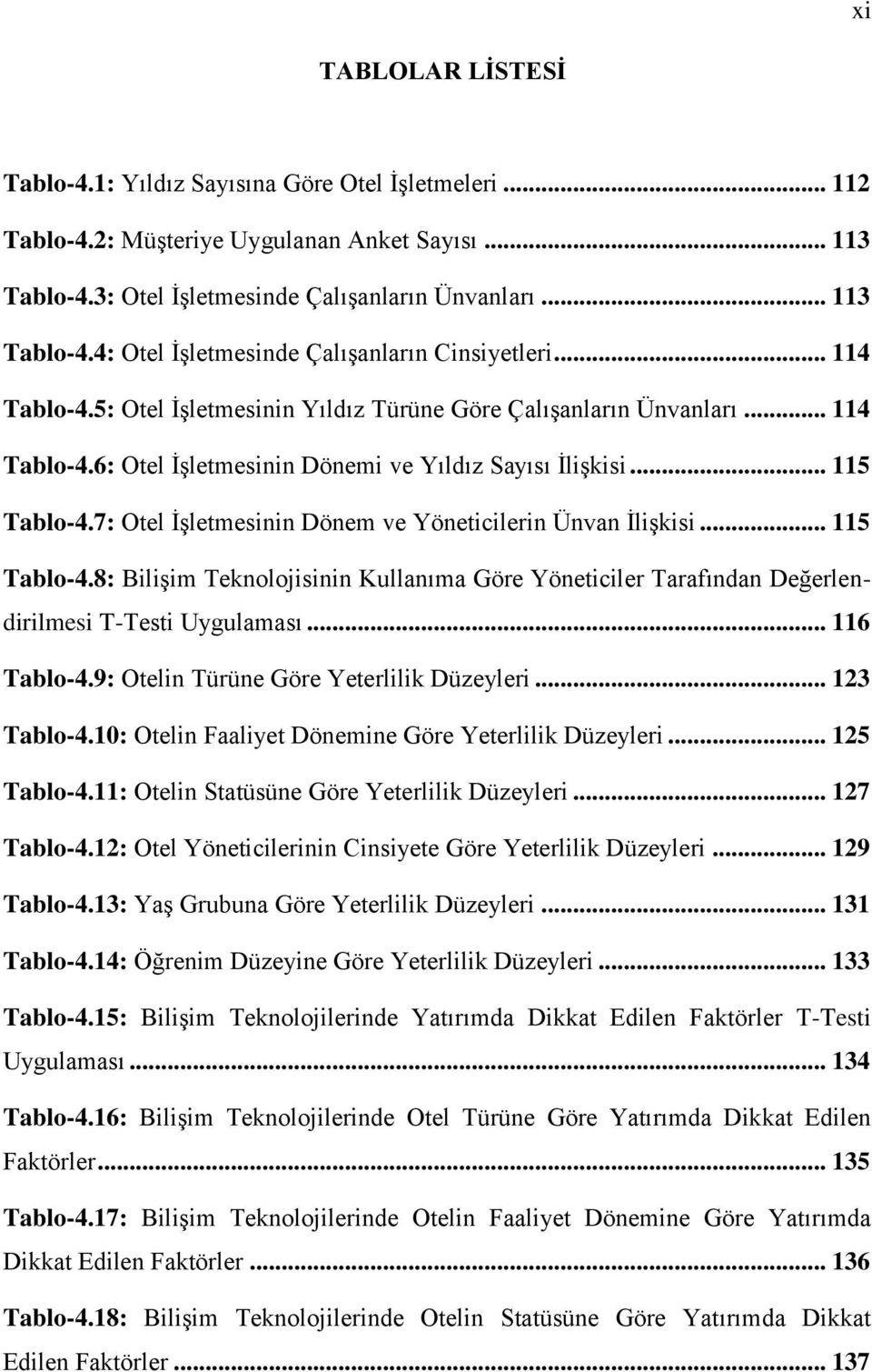 7: Otel ĠĢletmesinin Dönem ve Yöneticilerin Ünvan ĠliĢkisi... 115 Tablo-4.8: BiliĢim Teknolojisinin Kullanıma Göre Yöneticiler Tarafından Değerlendirilmesi T-Testi Uygulaması... 116 Tablo-4.