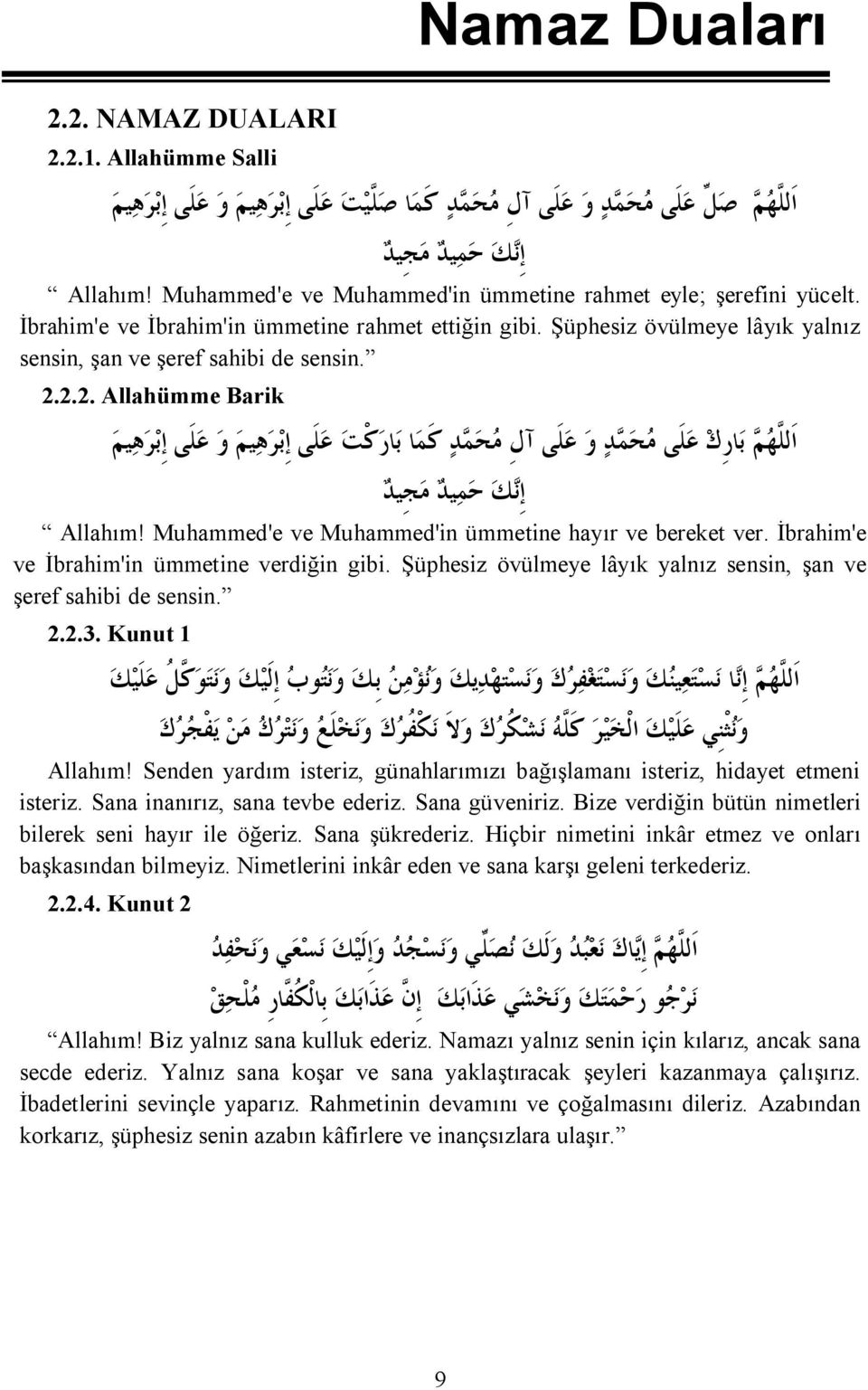 2.2. Allahümme Barik ا لل ه م ب ار ك ع ل ى م ح م د و ع ل ى ا ل م ح م د ك م ا ب ار ك ت ع ل ى ا ب ر ه يم و ع ل ى ا ب ر ه يم ا ن ك ح م يد م ج يد Allahım!