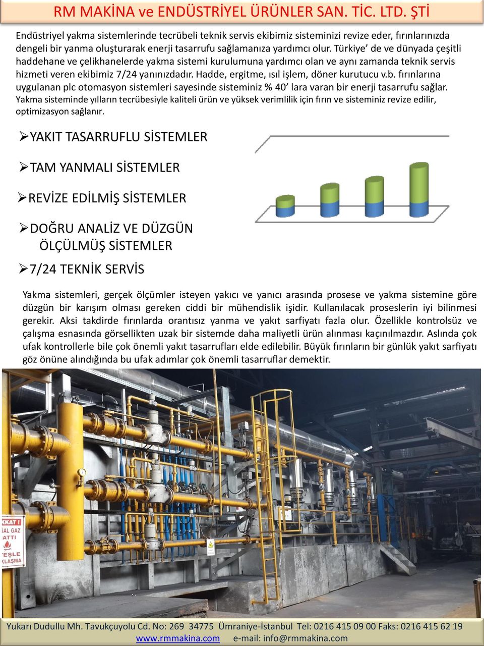 Hadde, ergitme, ısıl işlem, döner kurutucu v.b. fırınlarına uygulanan plc otomasyon sistemleri sayesinde sisteminiz % 40 lara varan bir enerji tasarrufu sağlar.