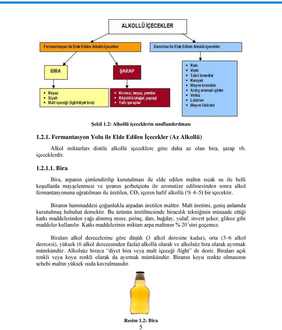 2.1.1. Bira Bira, arpanın çimlendirilip kurutulması ile elde edilen maltın sıcak su ile belli koģullarda mayģelenmesi ve Ģıranın Ģerbetçiotu ile aromatize edilmesinden sonra alkol fermantasyonuna