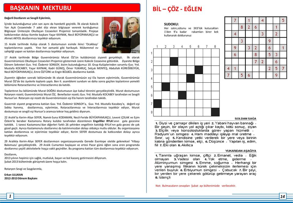 Projeye katkılarından dolayı Komite başkanı Yaşar KAYNAK, Necil BÜYÜPAMUKÇU ve Ahmet AKYOL dostlarımıza teşekkür ediyorum.