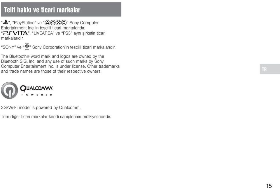 The Bluetooth word mark and logos are owned by the Bluetooth SIG, Inc. and any use of such marks by Sony Computer Entertainment Inc.