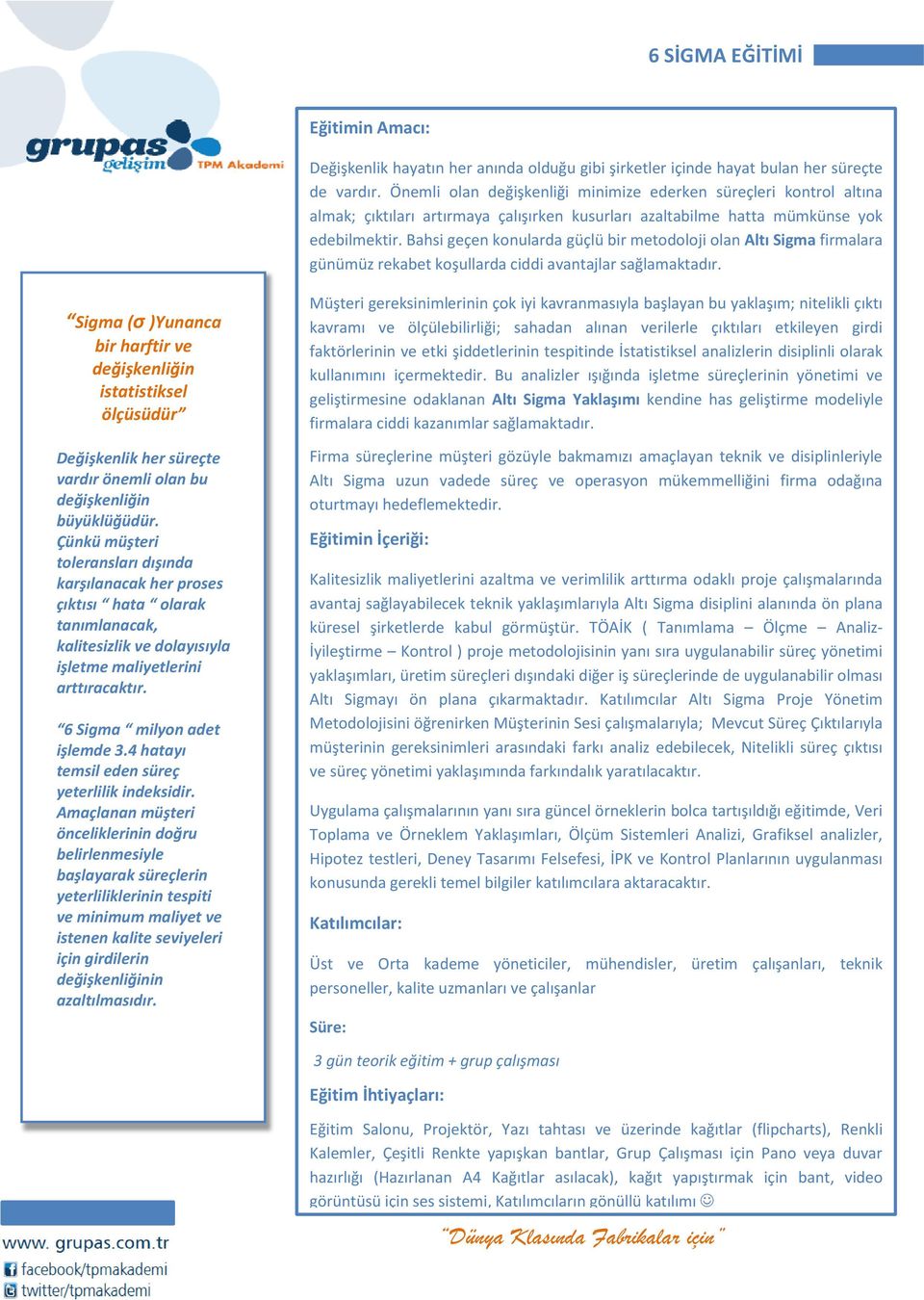 Bahsi geçen konularda güçlü bir metodoloji olan Altı Sigma firmalara günümüz rekabet koşullarda ciddi avantajlar sağlamaktadır.