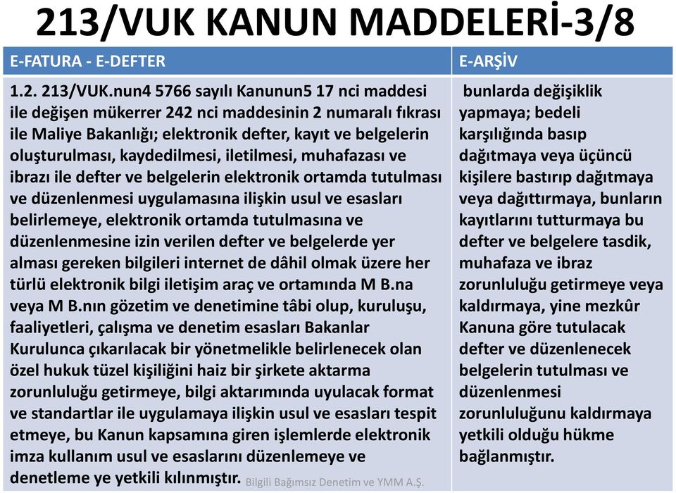 iletilmesi, muhafazası ve ibrazı ile defter ve belgelerin elektronik ortamda tutulması ve düzenlenmesi uygulamasına ilişkin usul ve esasları belirlemeye, elektronik ortamda tutulmasına ve