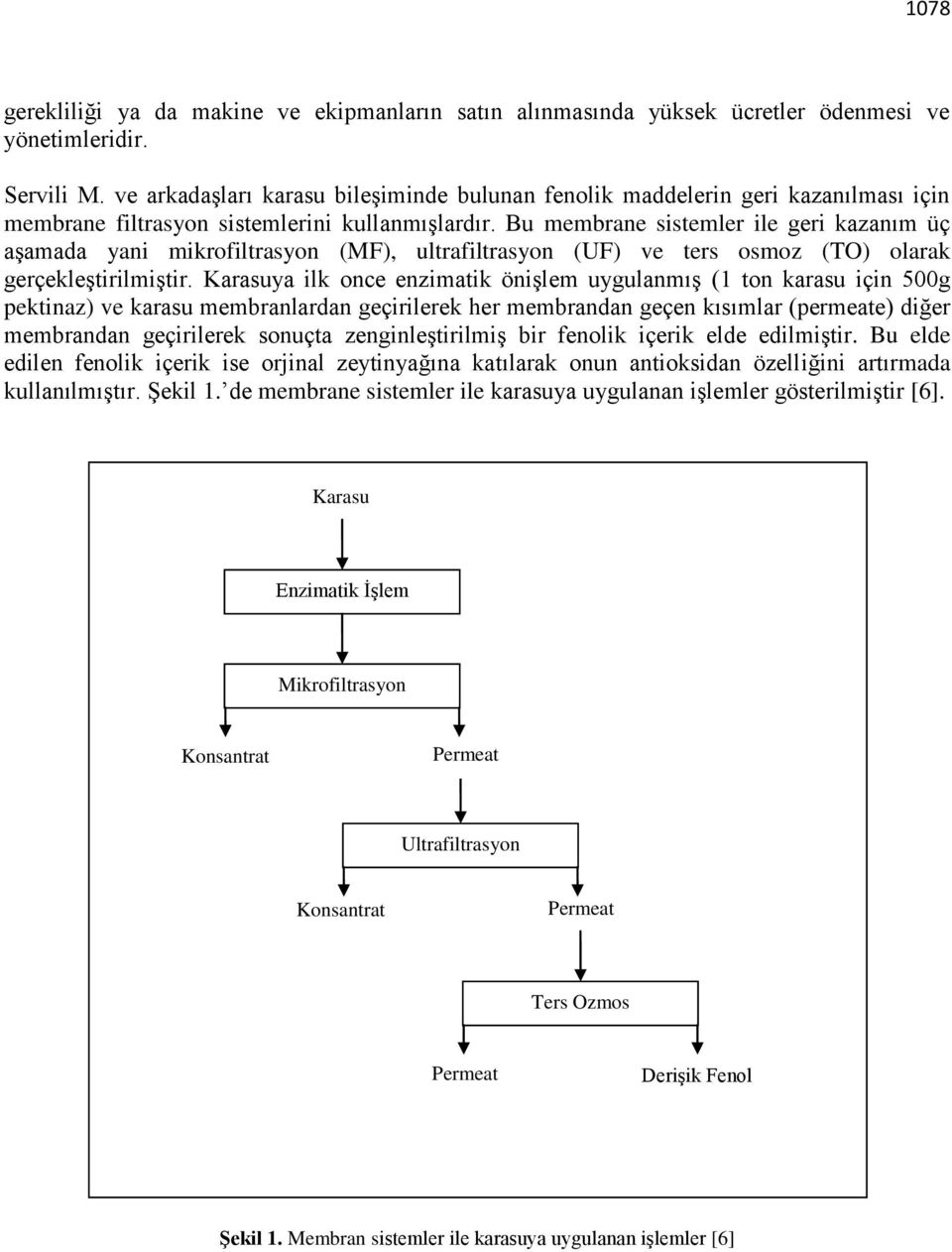 Bu membrane sistemler ile geri kazanım üç aşamada yani mikrofiltrasyon (MF), ultrafiltrasyon (UF) ve ters osmoz (TO) olarak gerçekleştirilmiştir.