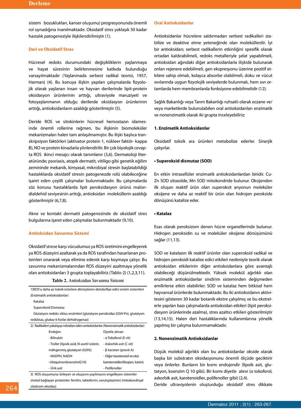 (4). Bu konuya ilişkin yapılan çalışmalarda fizyolojik olarak yaşlanan insan ve hayvan derilerinde lipit-protein oksidasyon ürünlerinin arttığı, ultraviyole maruziyeti ve fotoyaşlanmanın olduğu