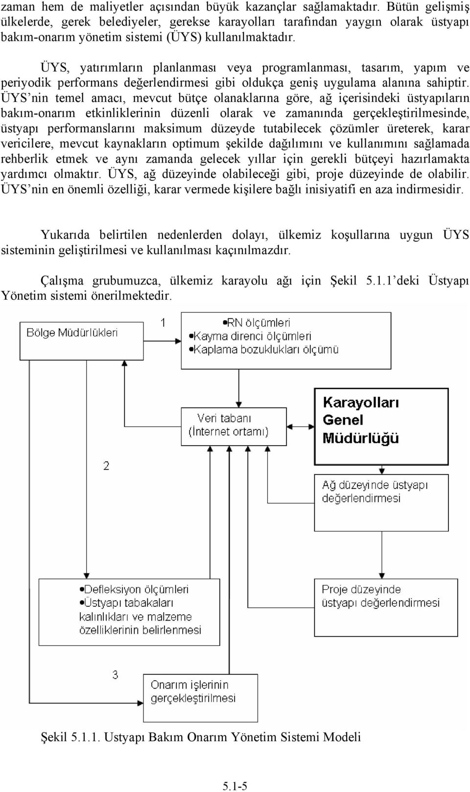 ÜYS, yatırımların planlanması veya programlanması, tasarım, yapım ve periyodik performans değerlendirmesi gibi oldukça geniş uygulama alanına sahiptir.