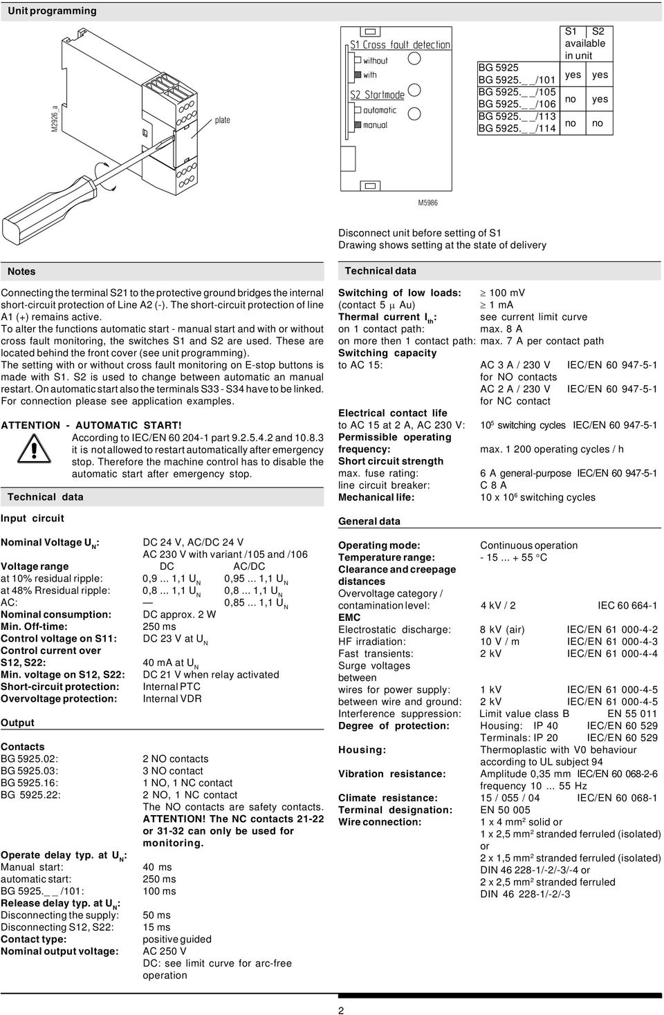 of Line (-). The short-circuit protection of line A1 (+) remains active.