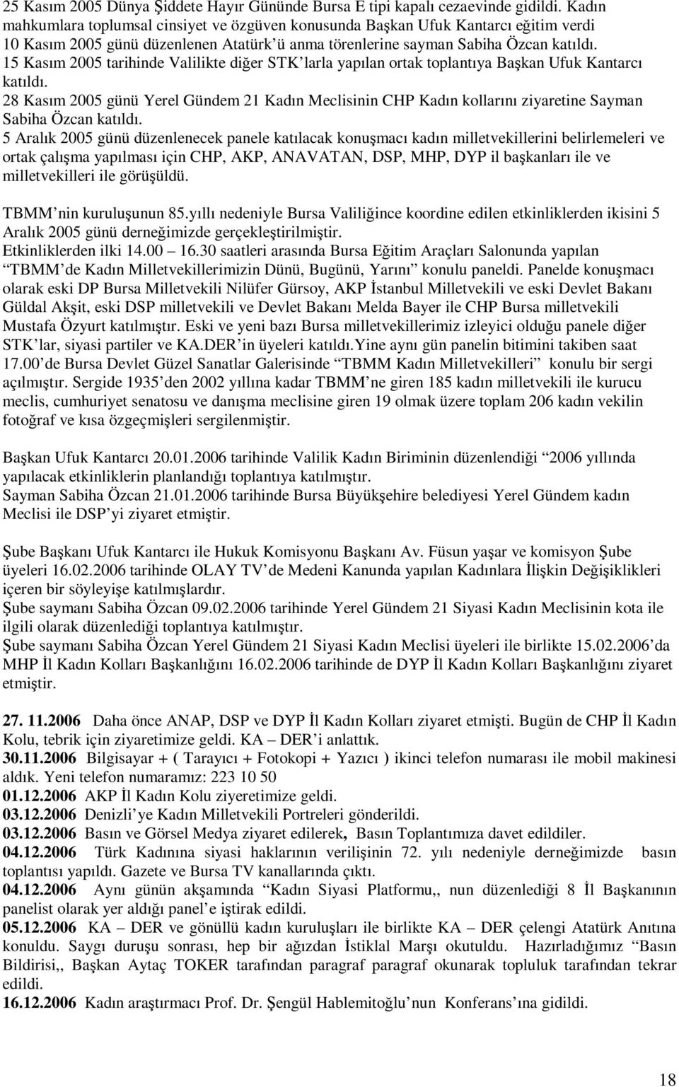 15 Kasım 2005 tarihinde Valilikte diğer STK larla yapılan ortak toplantıya Başkan Ufuk Kantarcı katıldı.