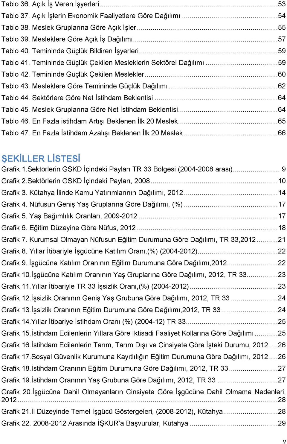 Mesleklere Göre Temininde Güçlük Dağılımı...62 Tablo 44. Sektörlere Göre Net İstihdam Beklentisi...64 Tablo 45. Meslek Gruplarına Göre Net İstihdam Beklentisi...64 Tablo 46.