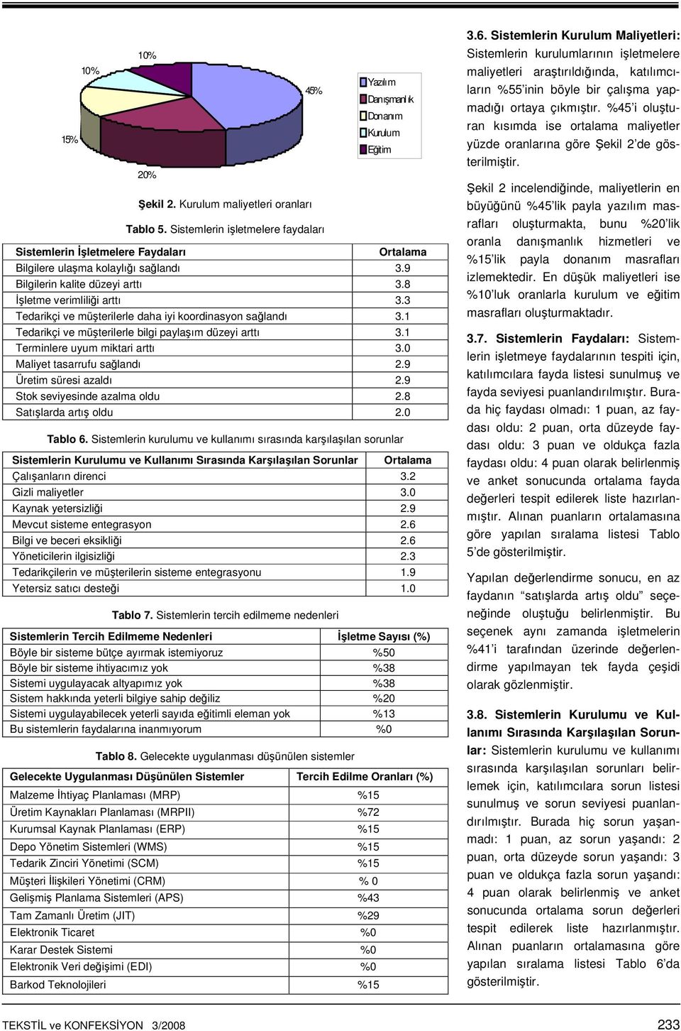 3 Tedarikçi ve müşterilerle daha iyi koordinasyon sağlandı 3.1 Tedarikçi ve müşterilerle bilgi paylaşım düzeyi arttı 3.1 Terminlere uyum miktari arttı 3.0 Maliyet tasarrufu sağlandı 2.