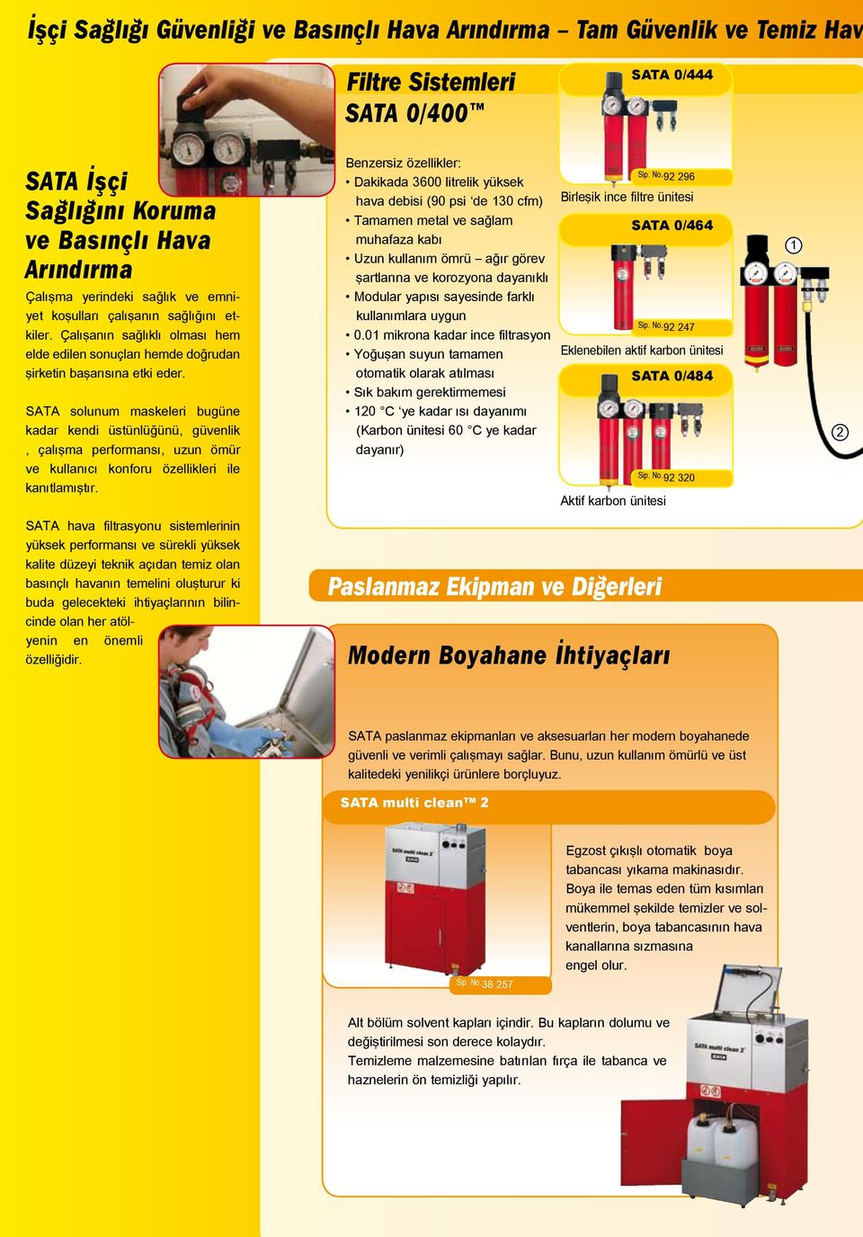 SATA solunum maskeleri bugüne kadar kendi üstünlüğünü, güvenlik, çalışma performansı, uzun ömür ve kullanıcı konforu özellikleri ile kanıtlamıştır.